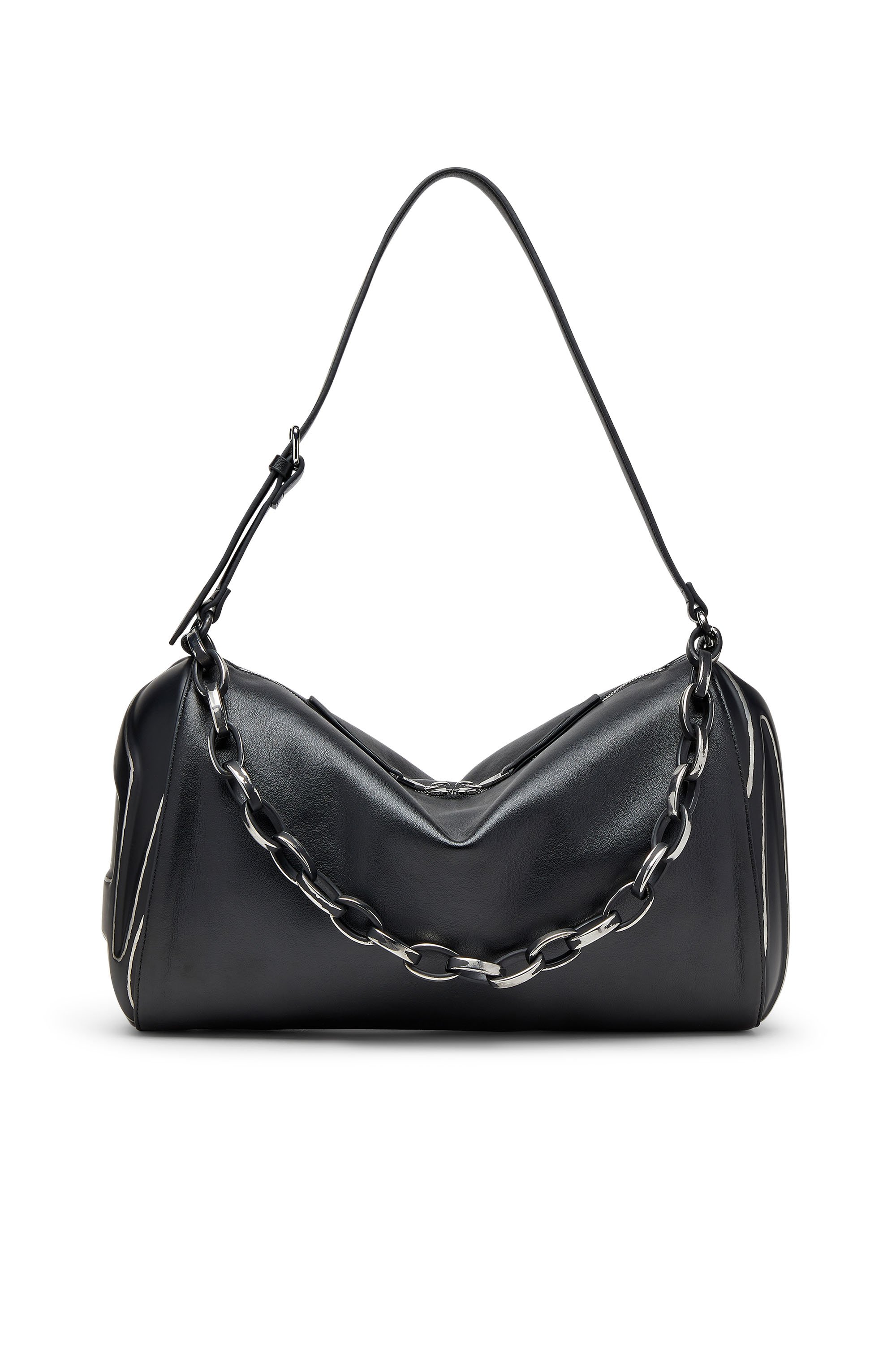Diesel - LOAD-D SHOULDER BAG X, Unisex's Load-D-Shoulder bag in brushed laminated PU in ブラック - 1