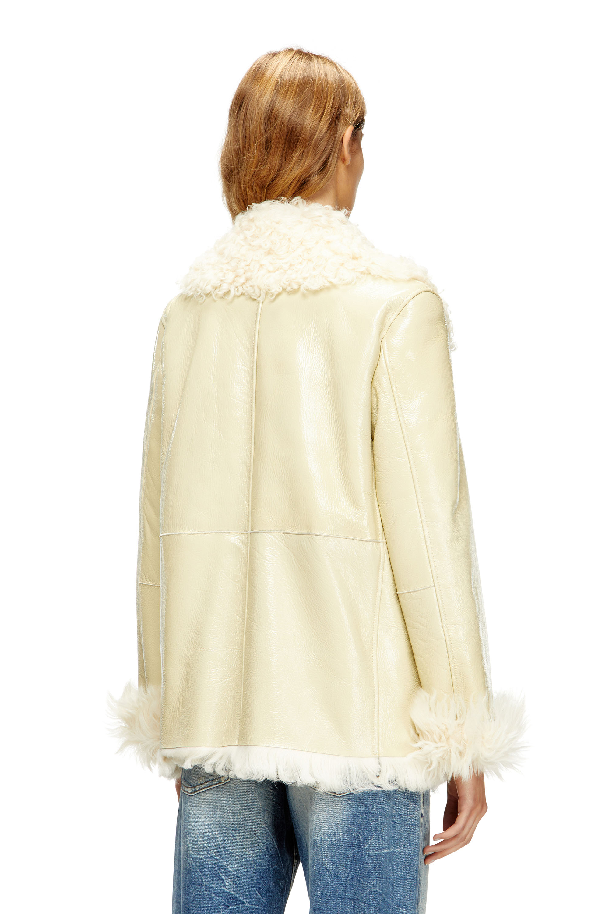 Diesel - L-ACONIC, Female's レザージャケット in ベージュ - 4