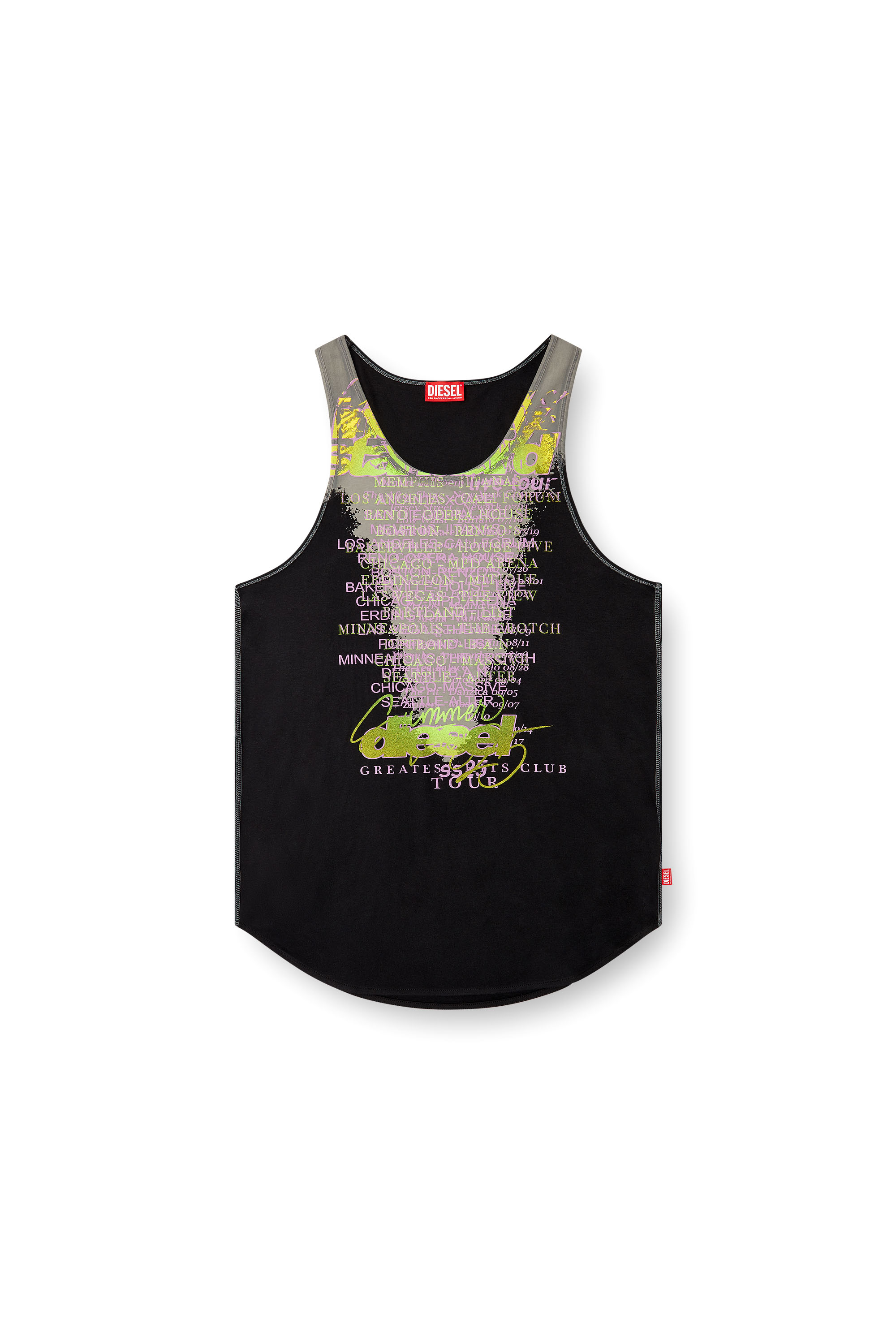 Diesel - T-SHAN, Unisex's Tank top with lyrics print in ブラック - 2