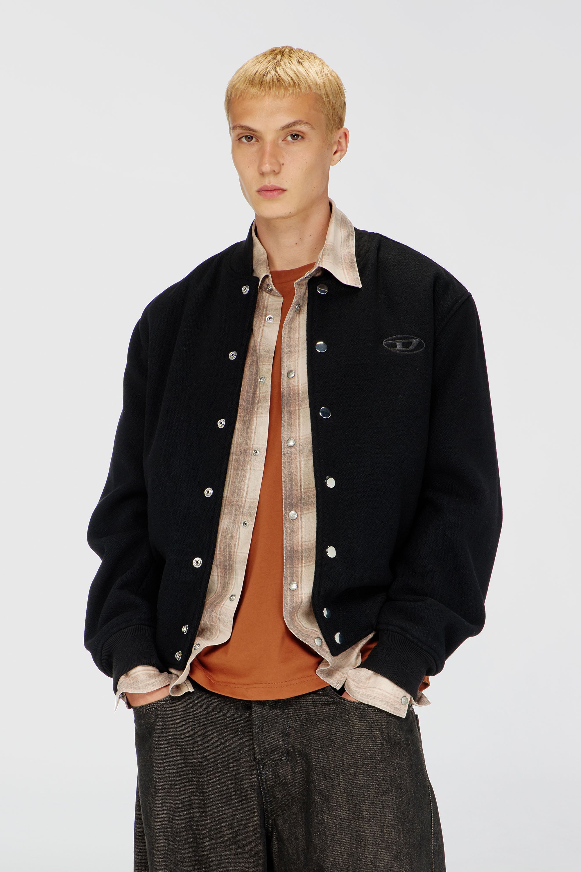 Diesel - J-ARRY-WRD, Male's ボンバージャケット in ブラック - 1