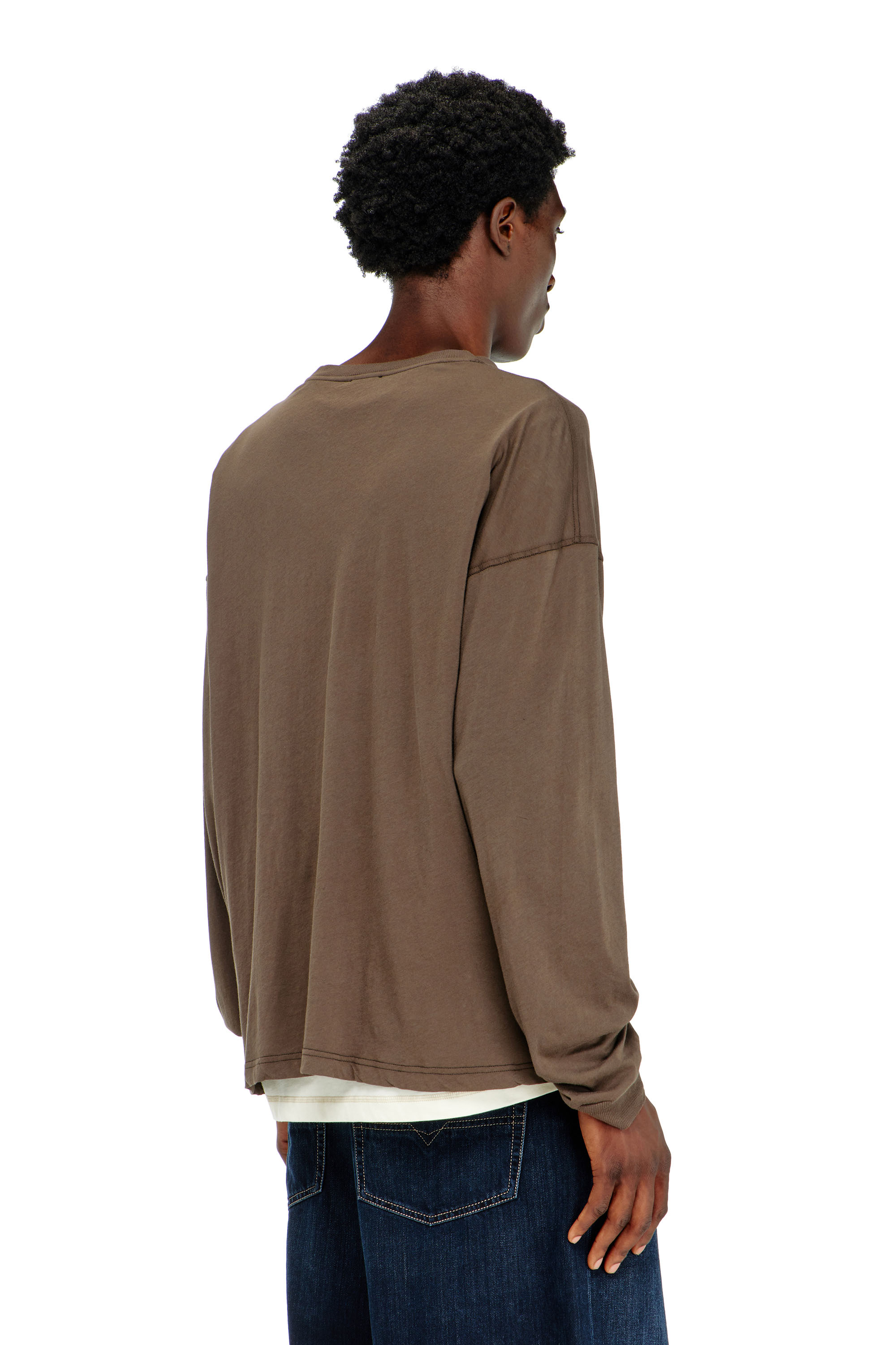 Diesel - T-BOXT-LS-AA1, Male's 長袖Tシャツ in ブラウン - 4