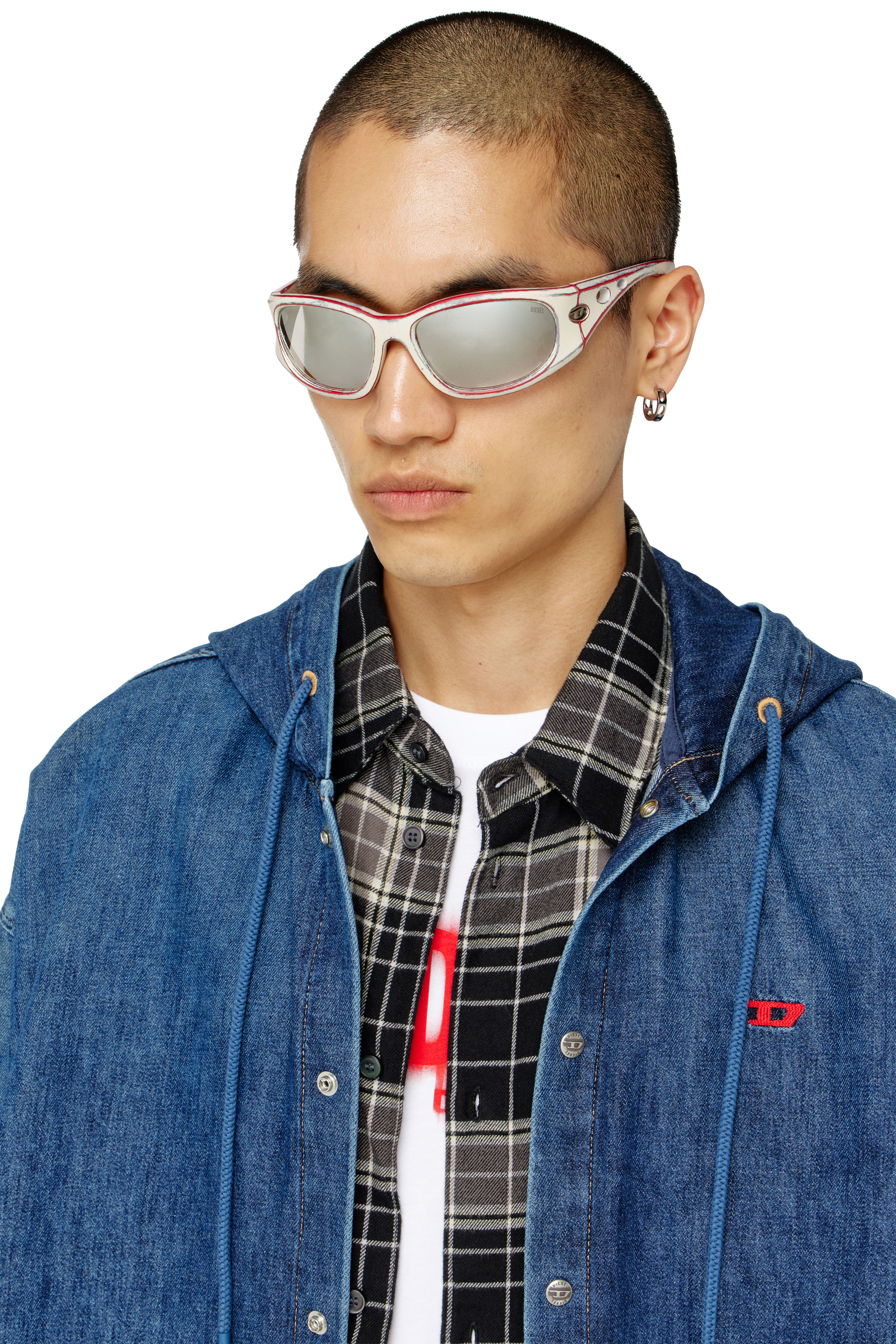 Diesel - 0DL3004U, Unisex's Cat-eye style sunglasses in レッド - 1