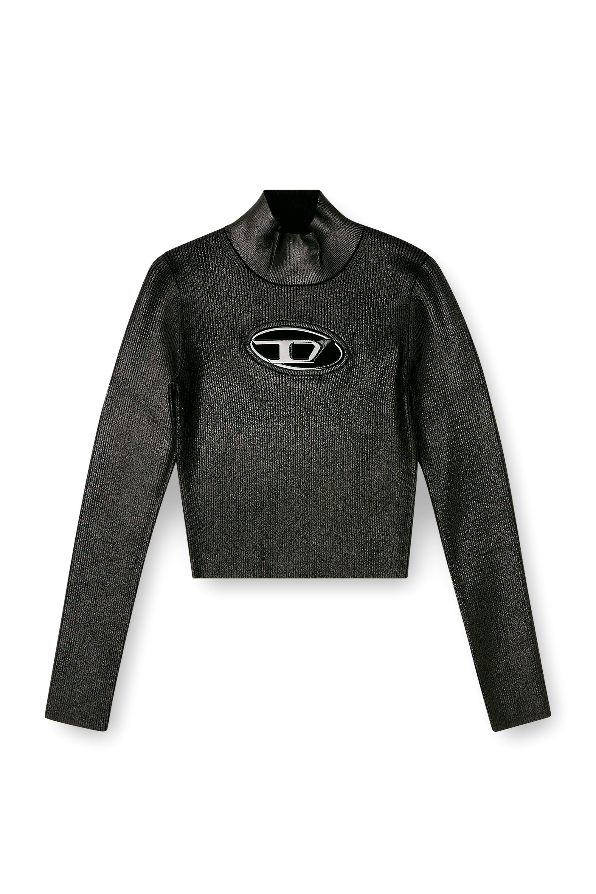 Diesel - M-VALARI-TN, Female's プルオーバーニット in ブラック/シルバー - 3