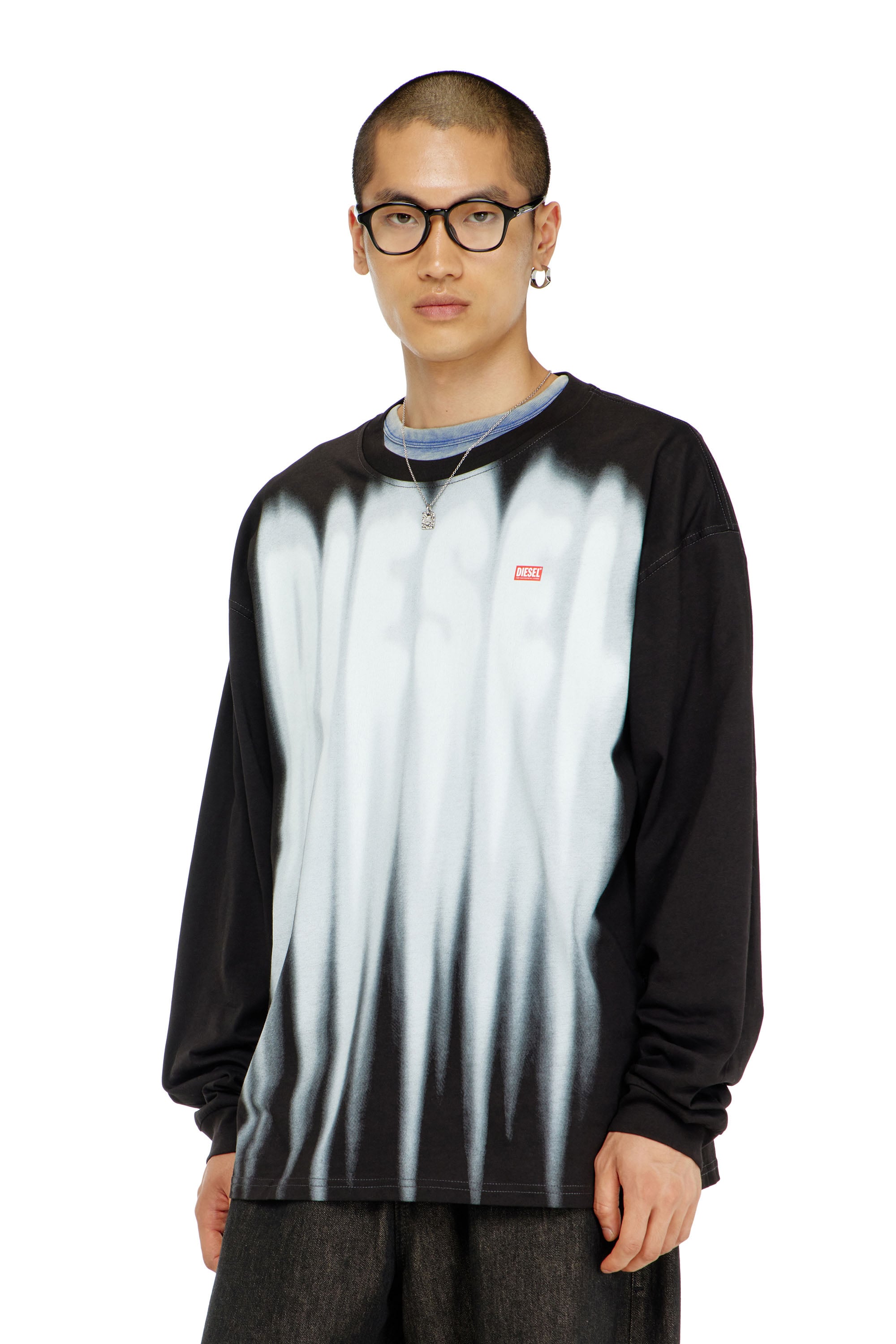 Diesel - T-BOXT-LS-AA3, Male's 長袖Tシャツ in ブラック - 1