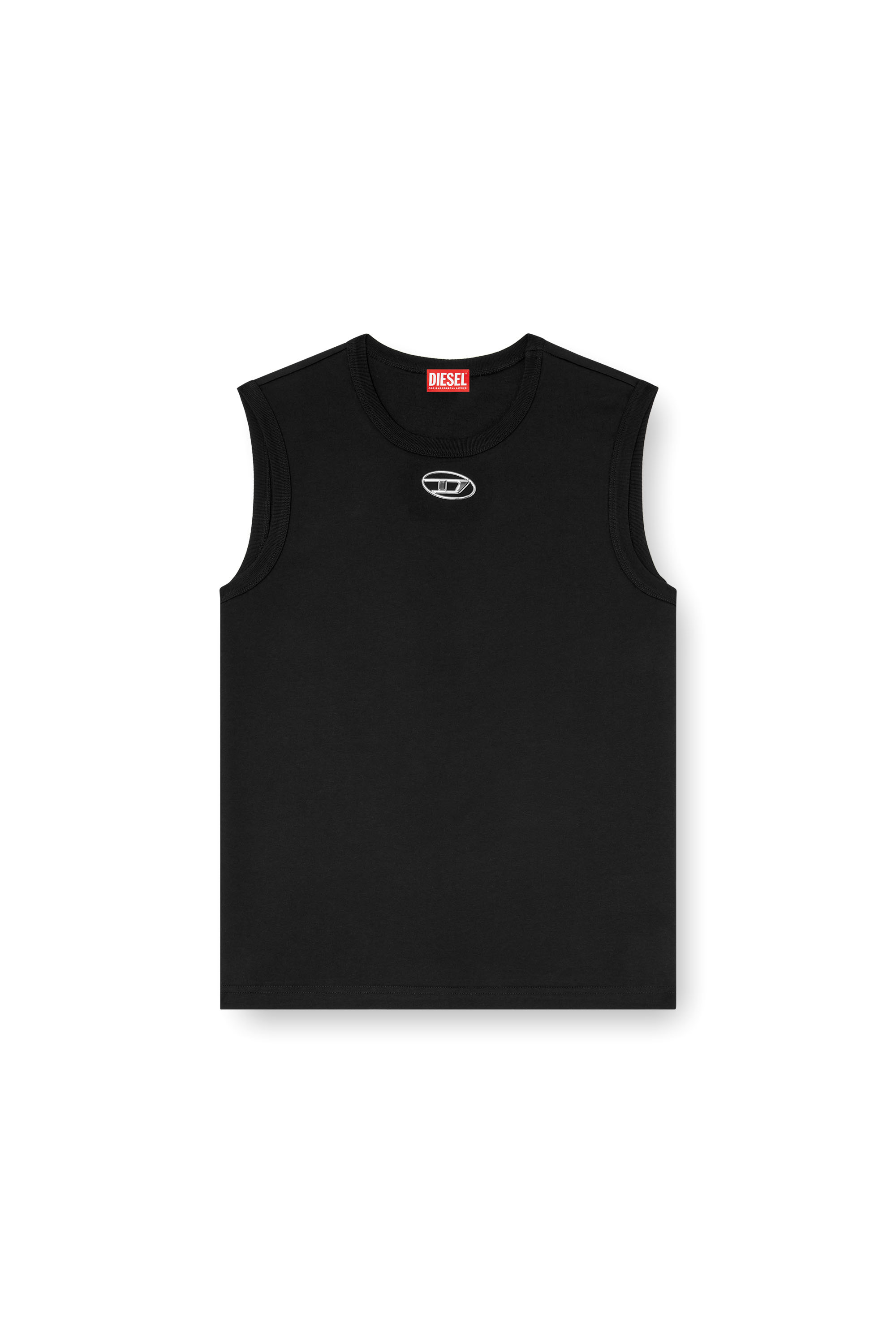 Diesel - T-BISCO-OD, Male's Tank top with metallic Oval D in ブラック - 3