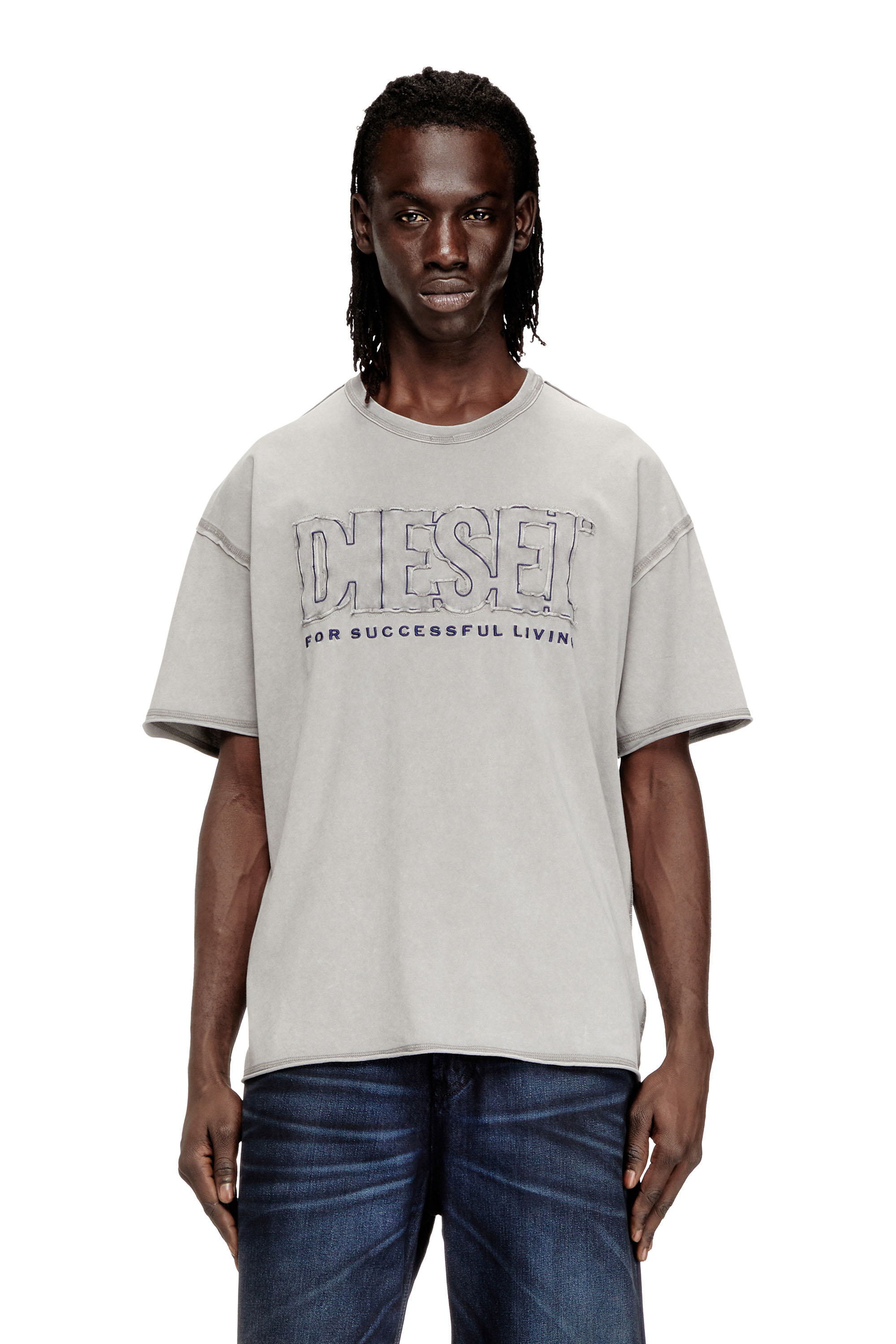Diesel - T-RAWBOXT, Male's Tシャツ in グレー - 3