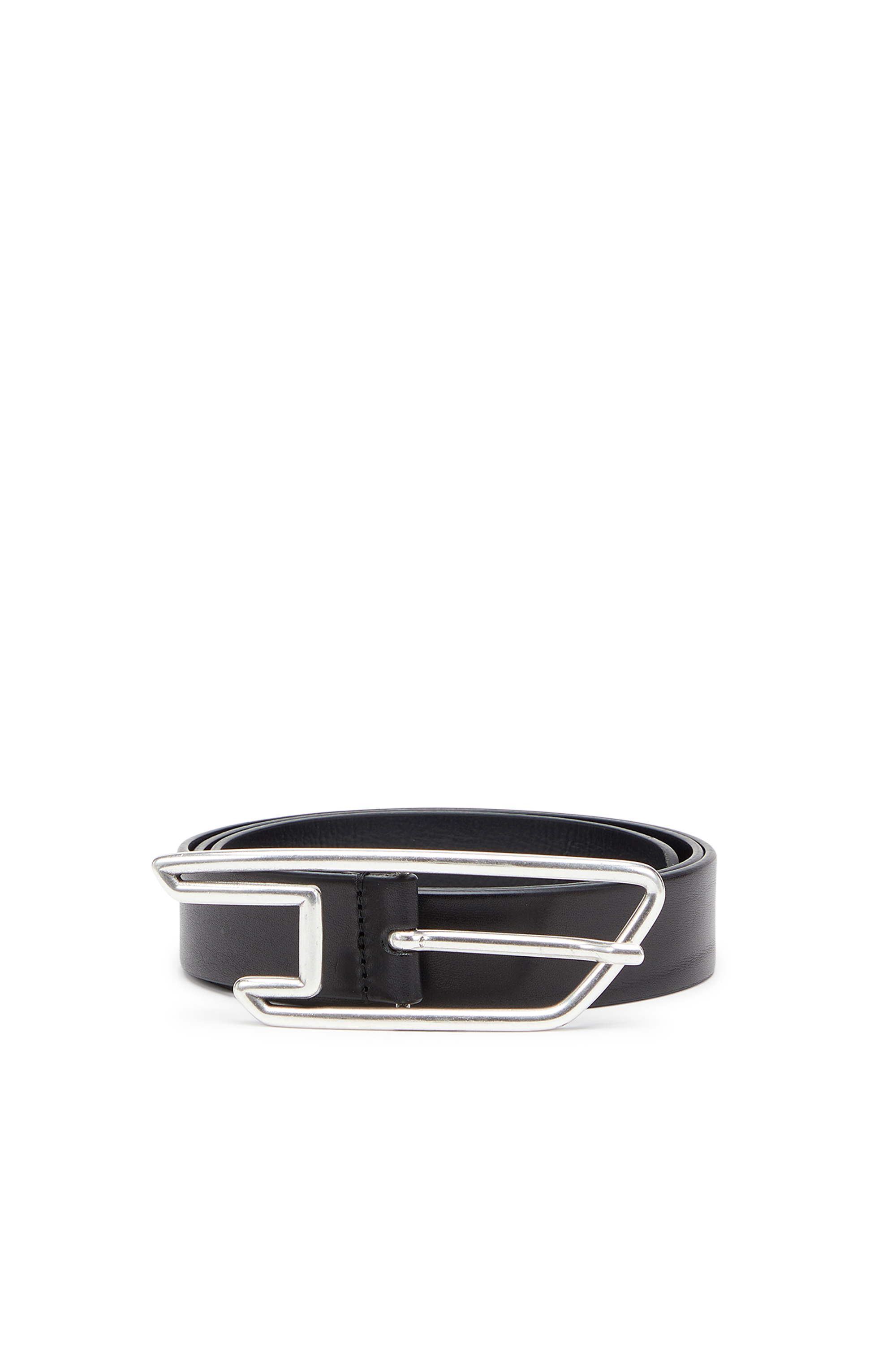 Diesel - B-D LINE 30, Unisex's 3cm leather belt with D-logo buckle in ブラック - 1