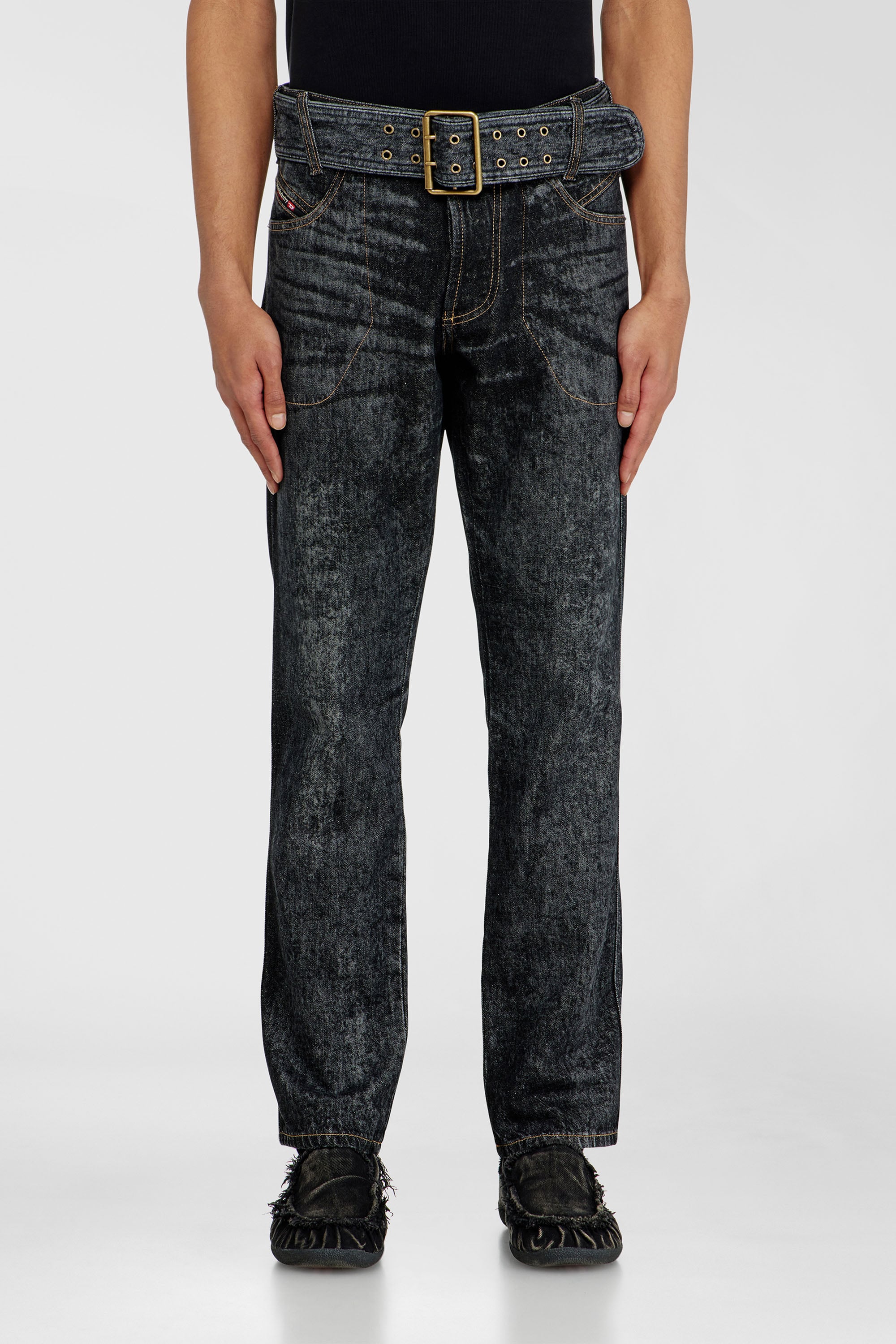 Diesel - Male's Slim Jeans D-Villus 09Q24, ブラック/ダークグレー - 1
