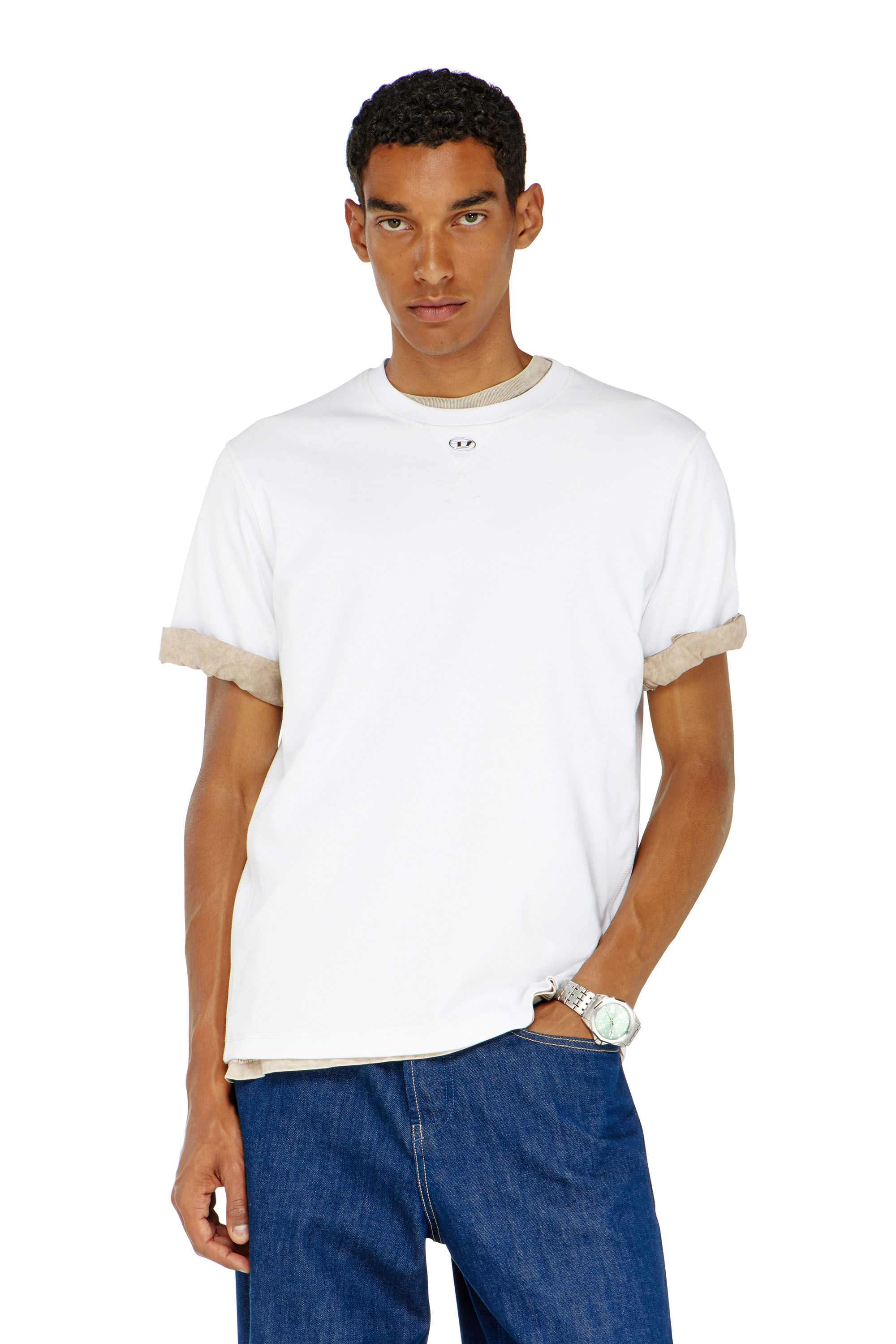 Diesel - T-MADJUST-TR, Male's Tシャツ in ホワイト - 3