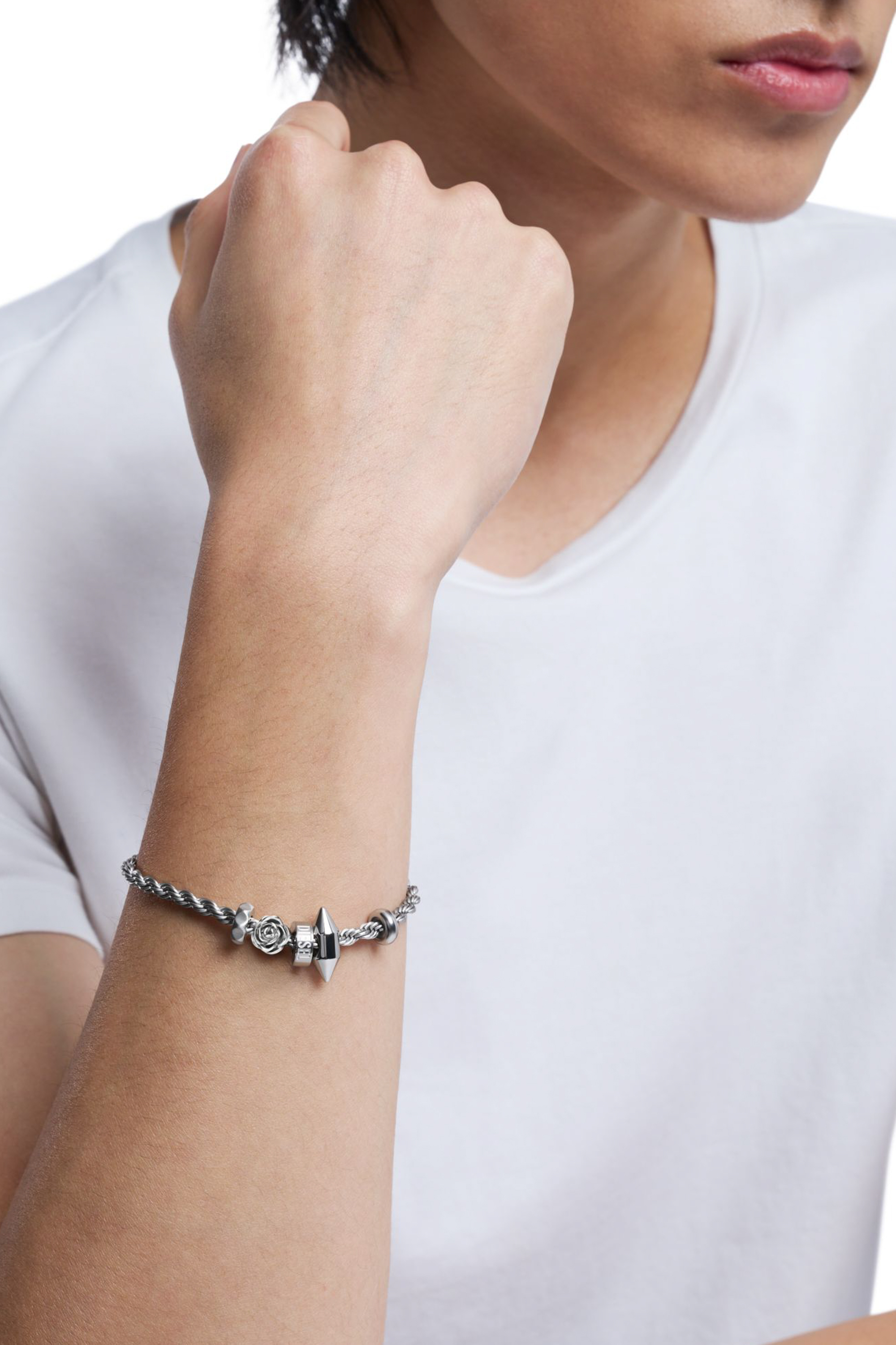 Diesel - DX1622040 JEWELLERY, Unisex's Stainless steel charm bracelet in シルバー - 5
