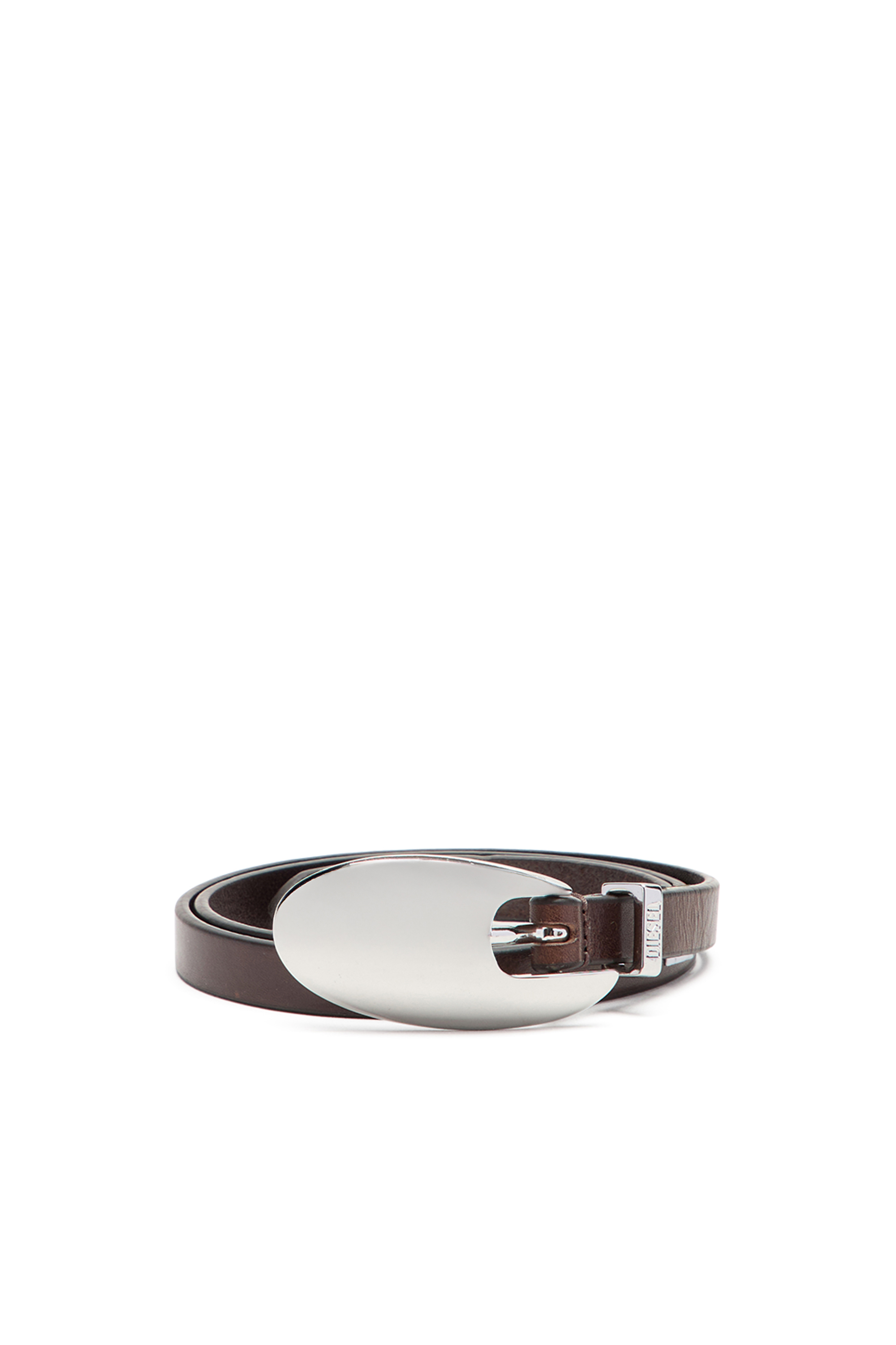 Diesel - B-ROP 15, Female's 1.5cm leather belt with sculptural buckle in ブラウン - 1