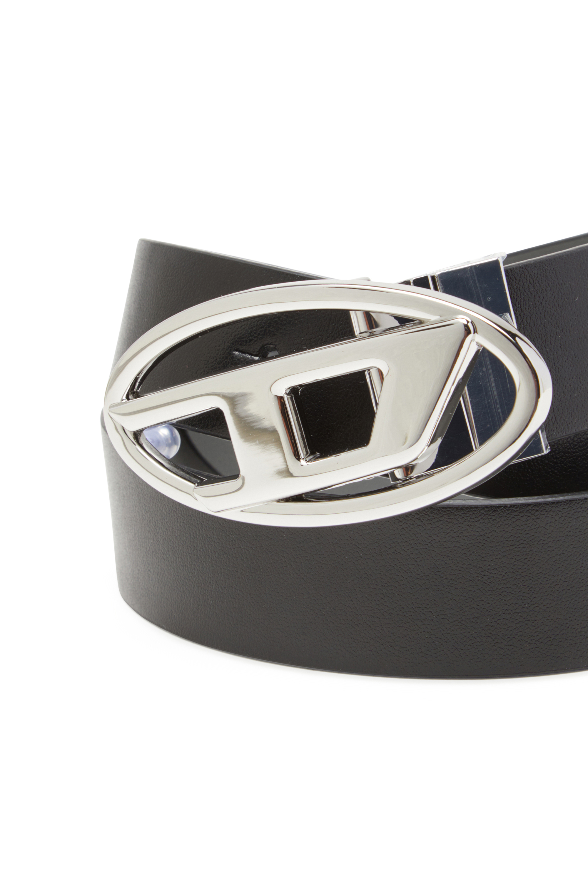 Diesel - B-1DR W REV II 30, Female's 3cm reversible leather belt with Oval D buckle in ブラック - 3