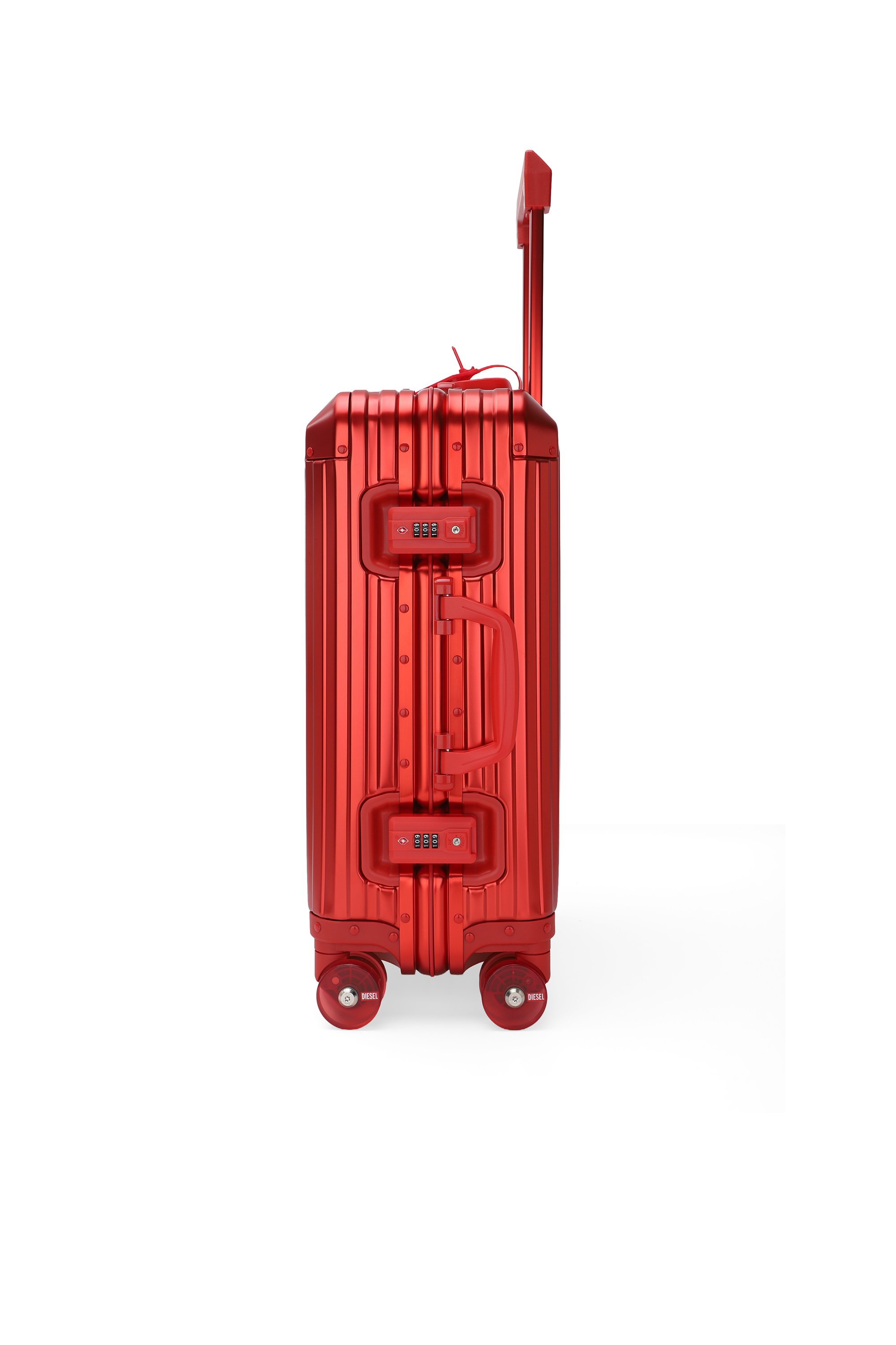 Diesel - DIESEL ALUMINUM TROLLEY- DSL002, Unisex's Aluminum Carry-On Luggage 20" in レッド - 3