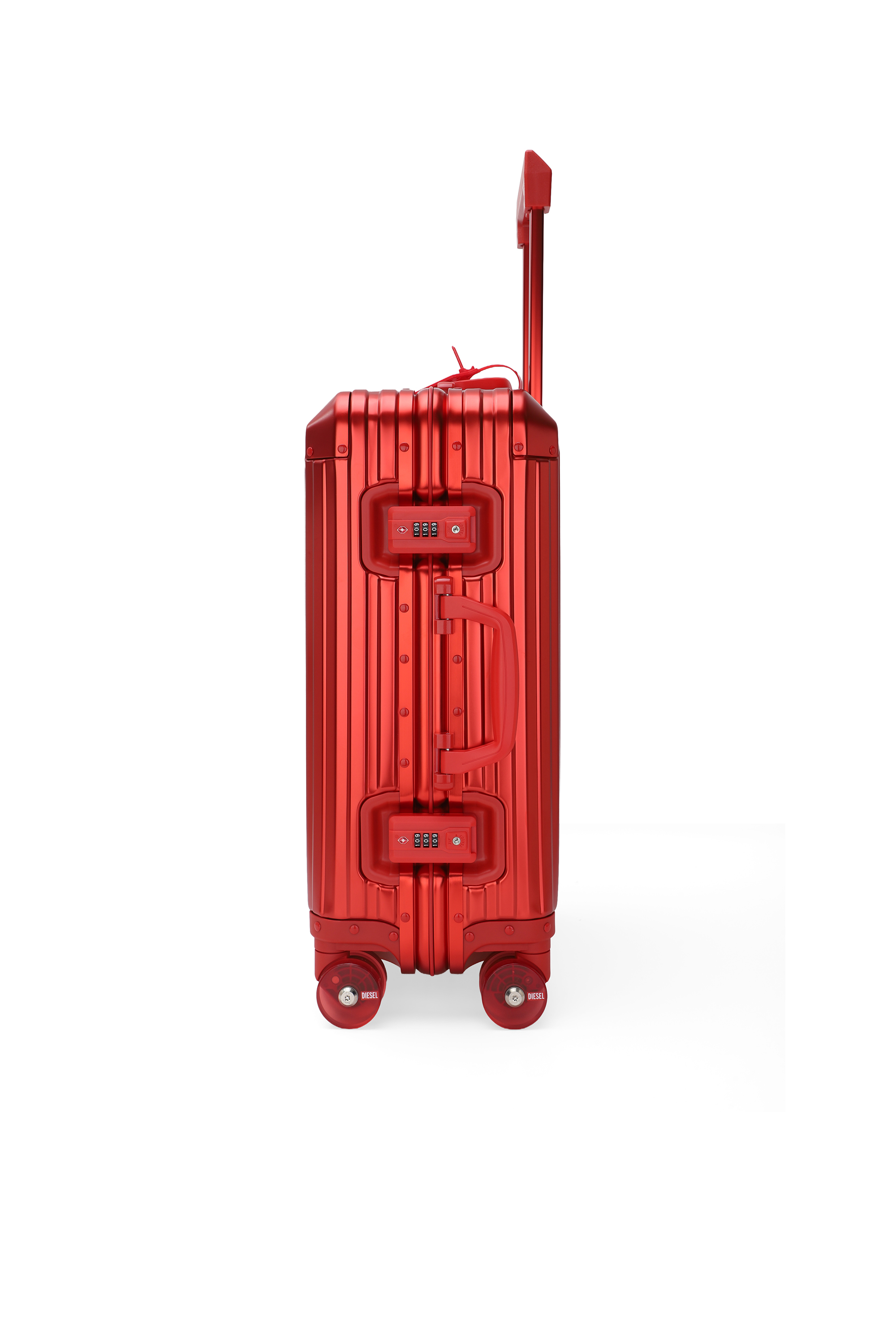 Diesel - DIESEL ALUMINUM TROLLEY- DSL002, Unisex's Aluminum Carry-On Luggage 20" in レッド - 3