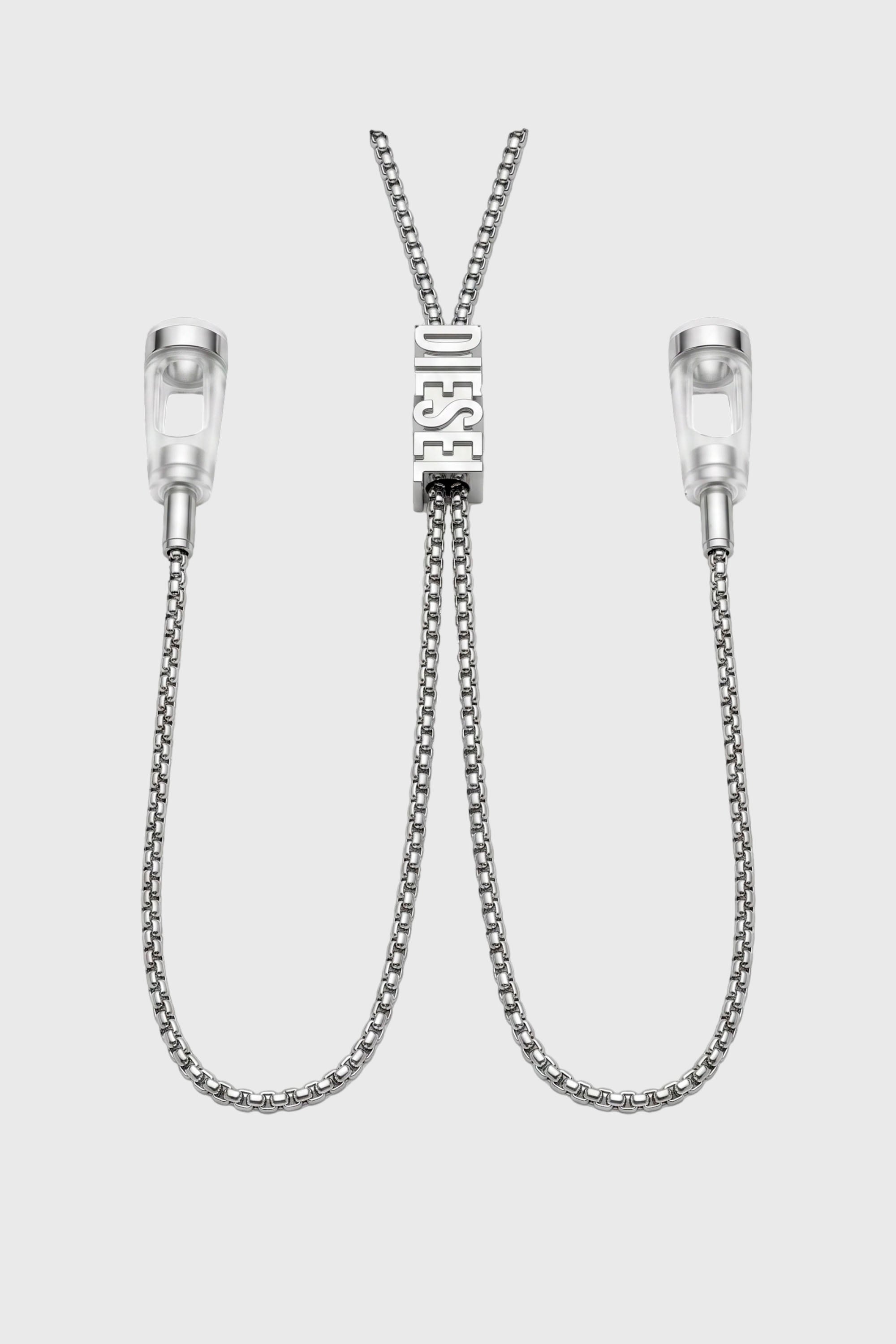 Diesel - 60669 EARBUDS CHAIN EARBUNDS CHAIN, Unisex's D chain earbuds necklace in シルバー - 1