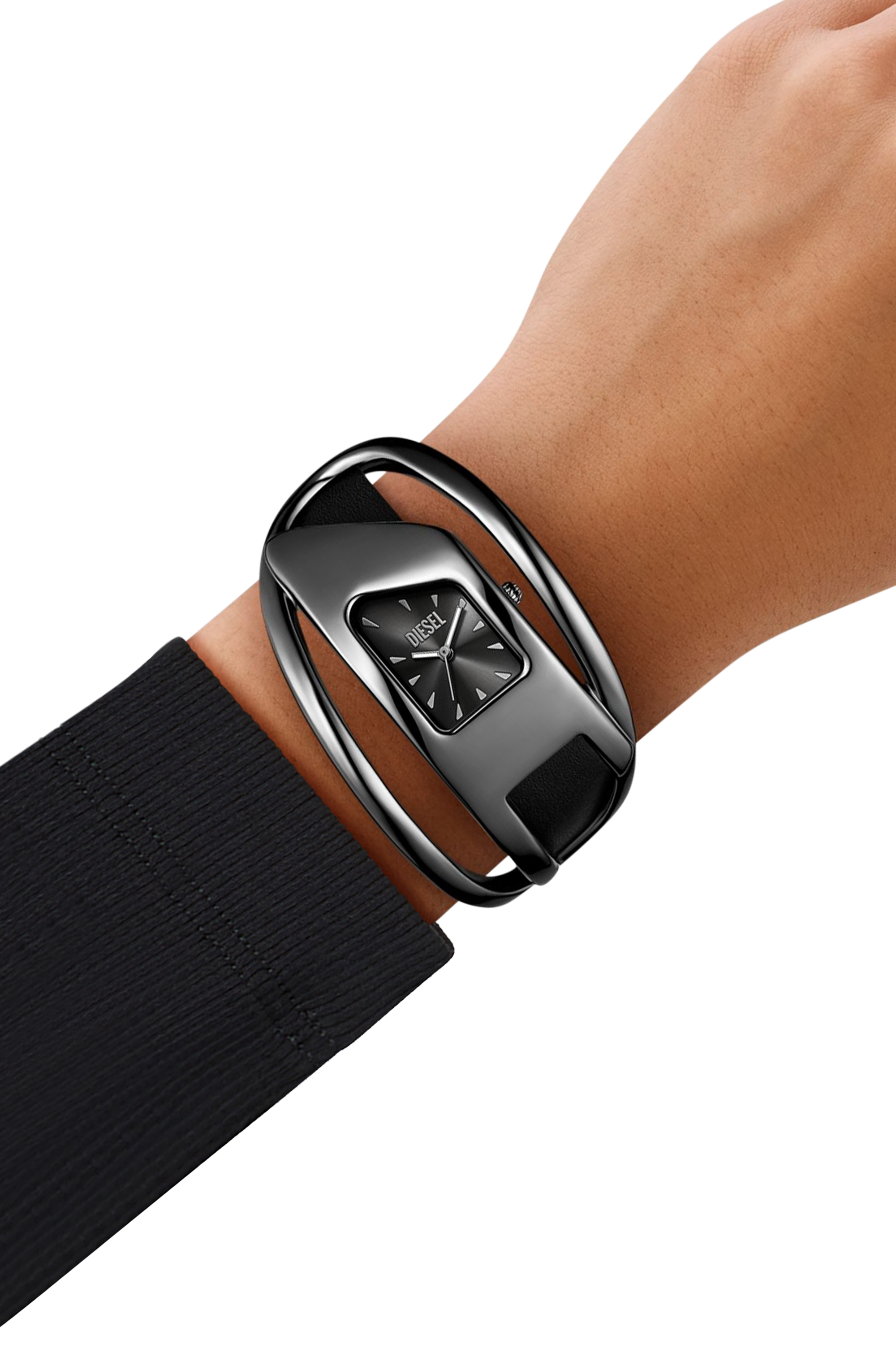 Diesel - DZ5629 WATCH, Female's Wrap-D black leather watch in ブラック - 4