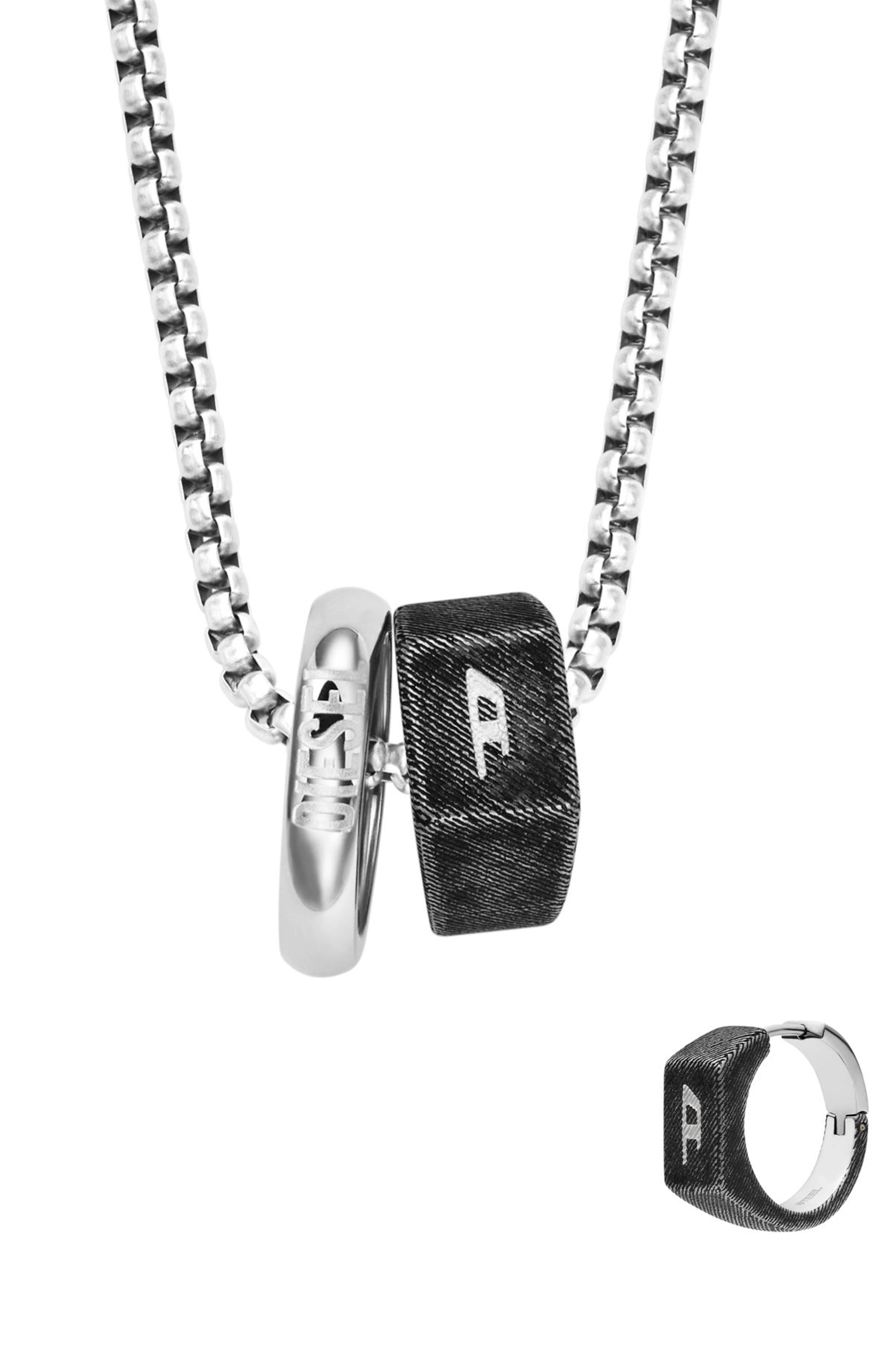 Diesel - DX1654SET JEWELLERY, Unisex's Stainless steel necklace and earring set in シルバー - 2