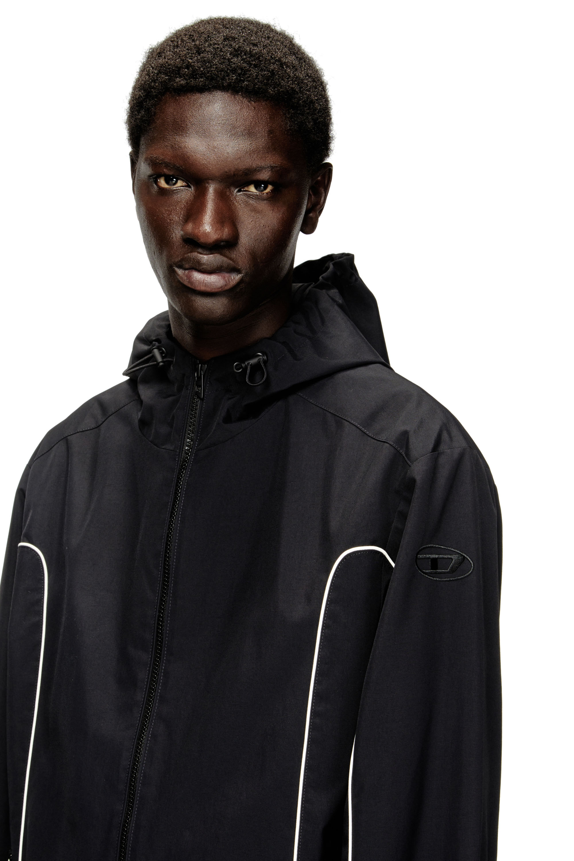 Diesel - J-HIVES-WRD, Male's フード付きジャケット in ブラック - 4