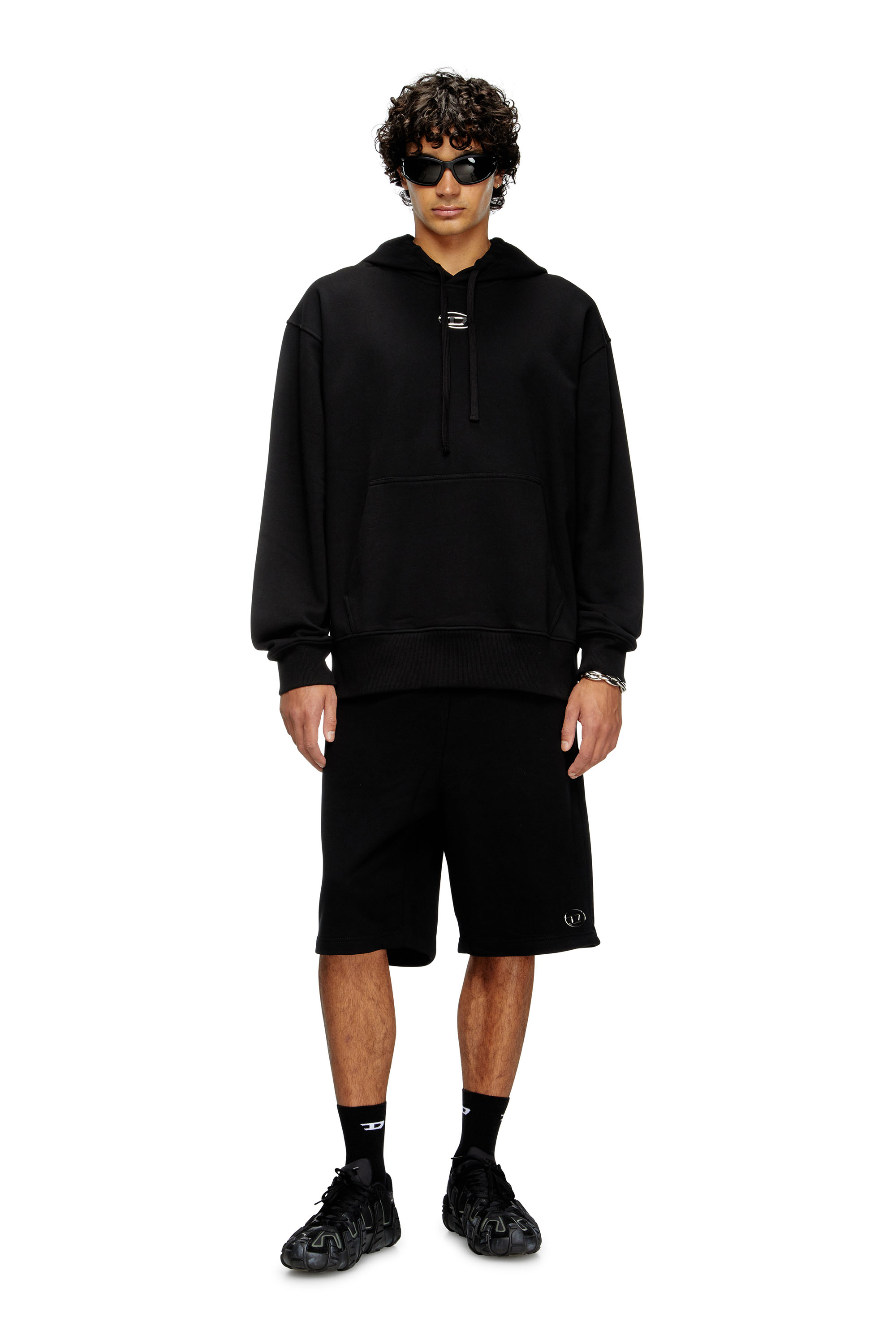 Diesel - S-MACS-HOOD-OD, Male's Hoodie with metallic logo in ブラック - 2