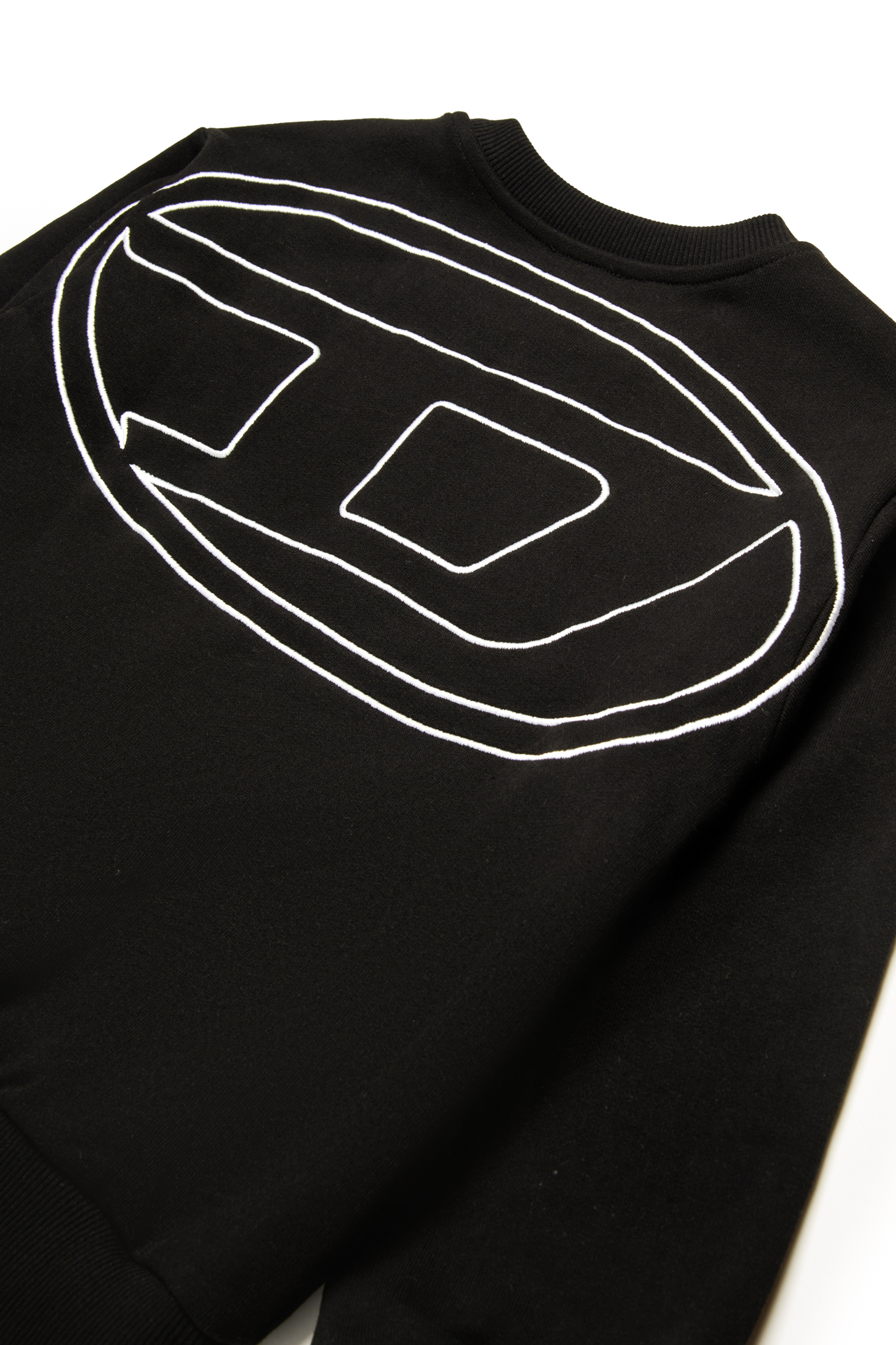 Diesel - SROBMEGOVALD OVER, Male's Sweatshirt with mega Oval D embroidery in ブラック - 4