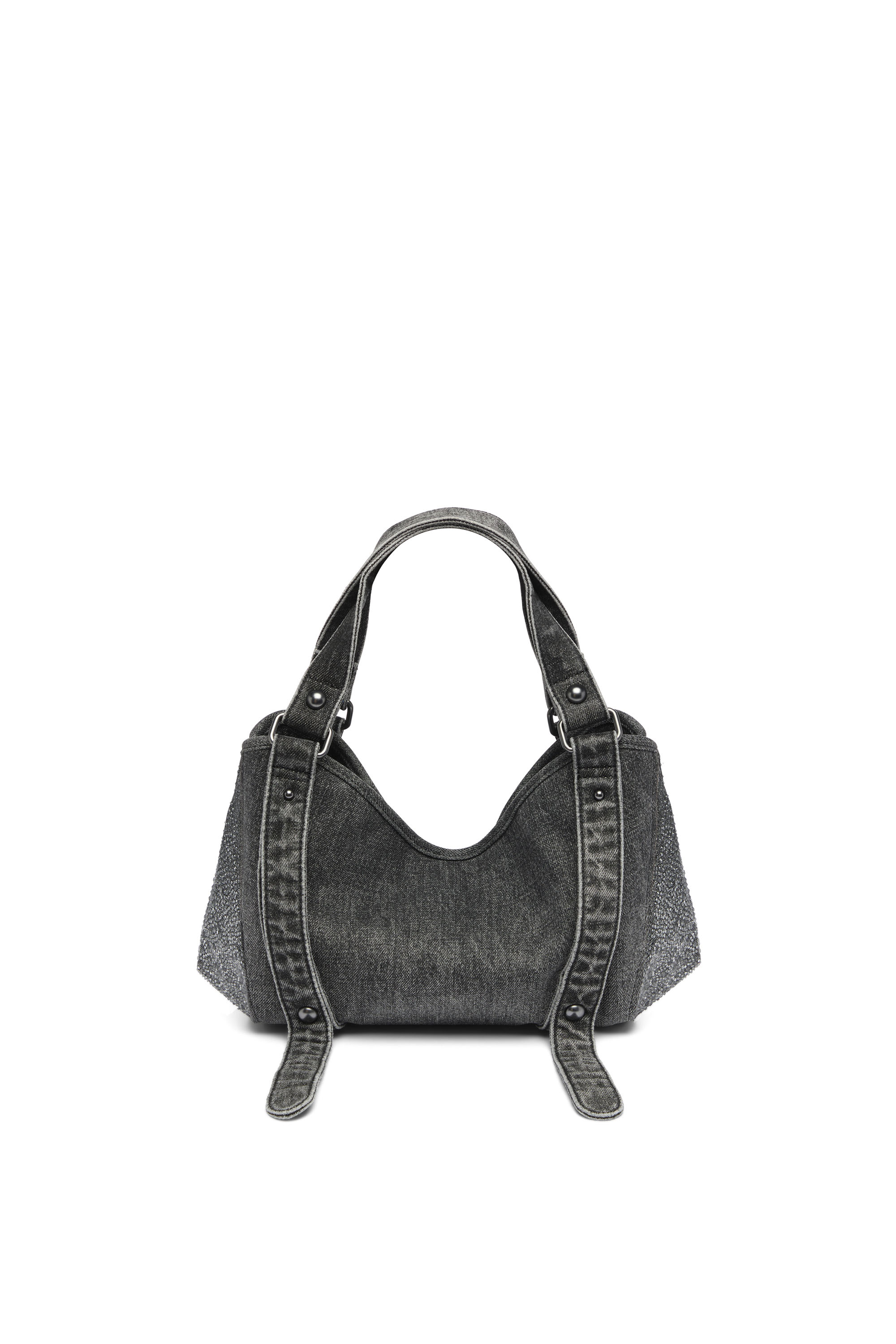 Diesel - D-ONE TOPHANDLE S, Female's D-One-Small top-handle bag in crystal solarised denim in ブラック - 2