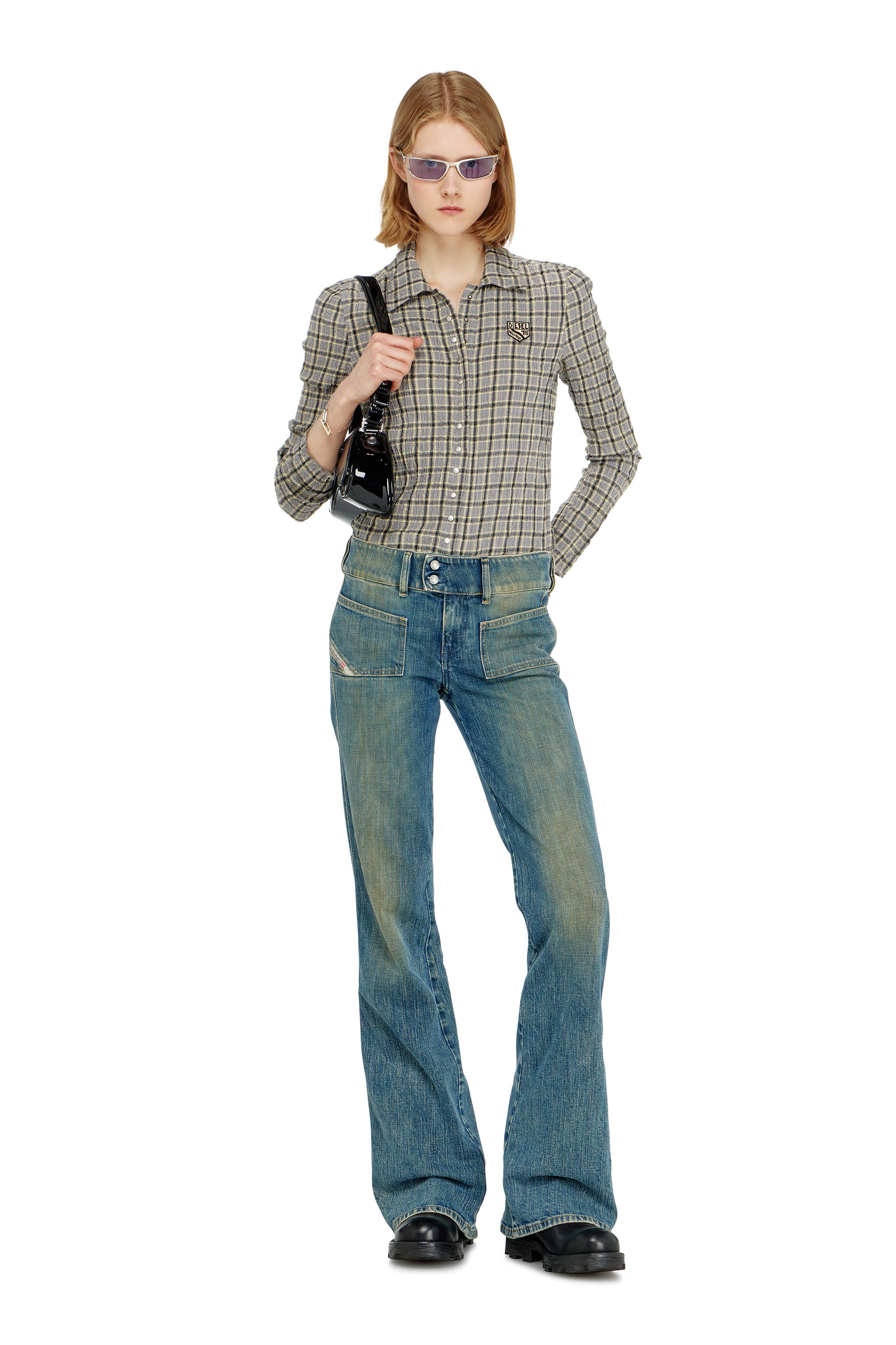 Diesel - Female's Bootcut Jeans D-Hush 007EJ, ミディアムブルー - 1