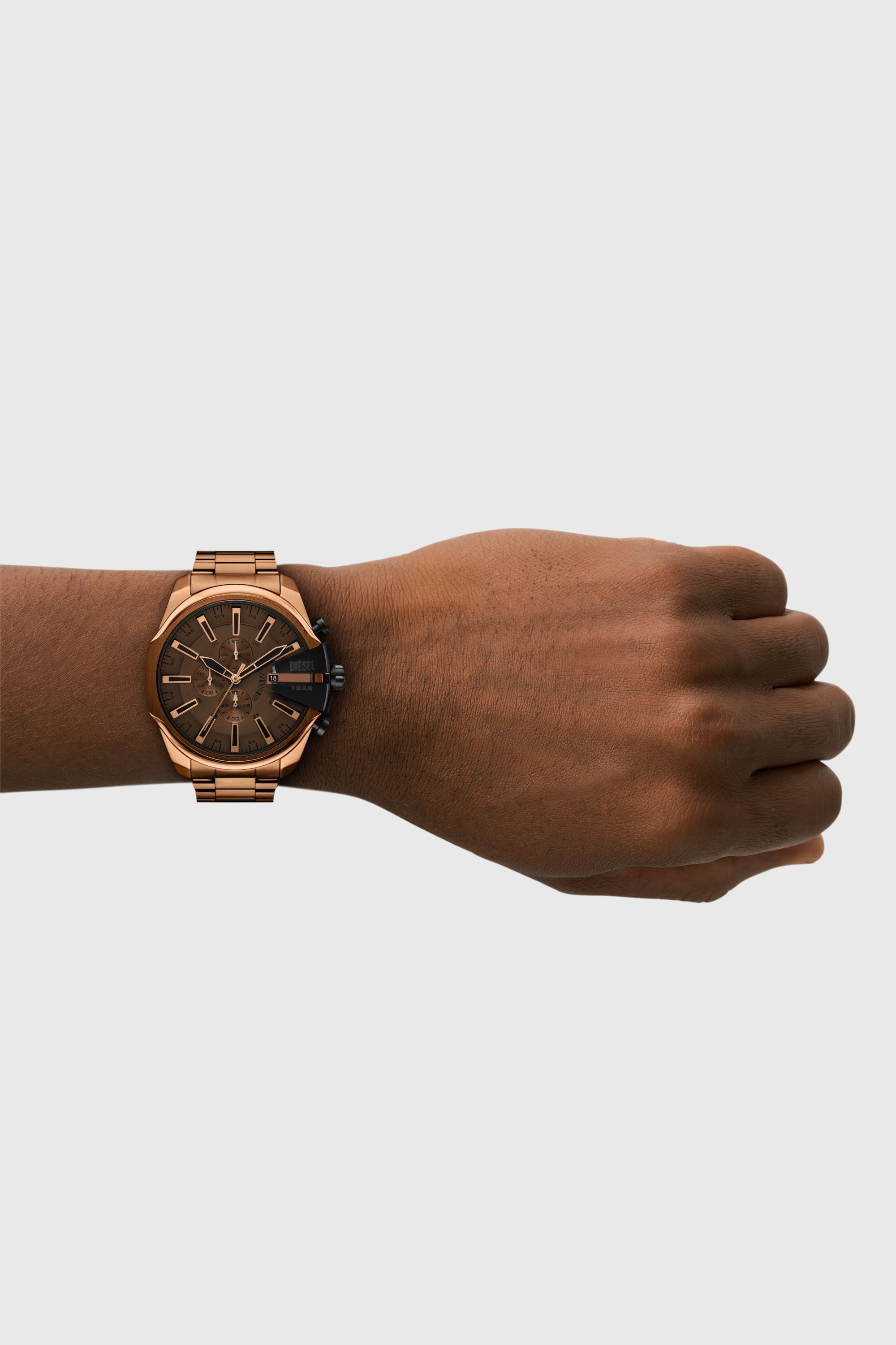 Diesel - DZ4697 WATCH, Male's Mega Chief slim brown Stainless steel watch in ブロンズ - 4