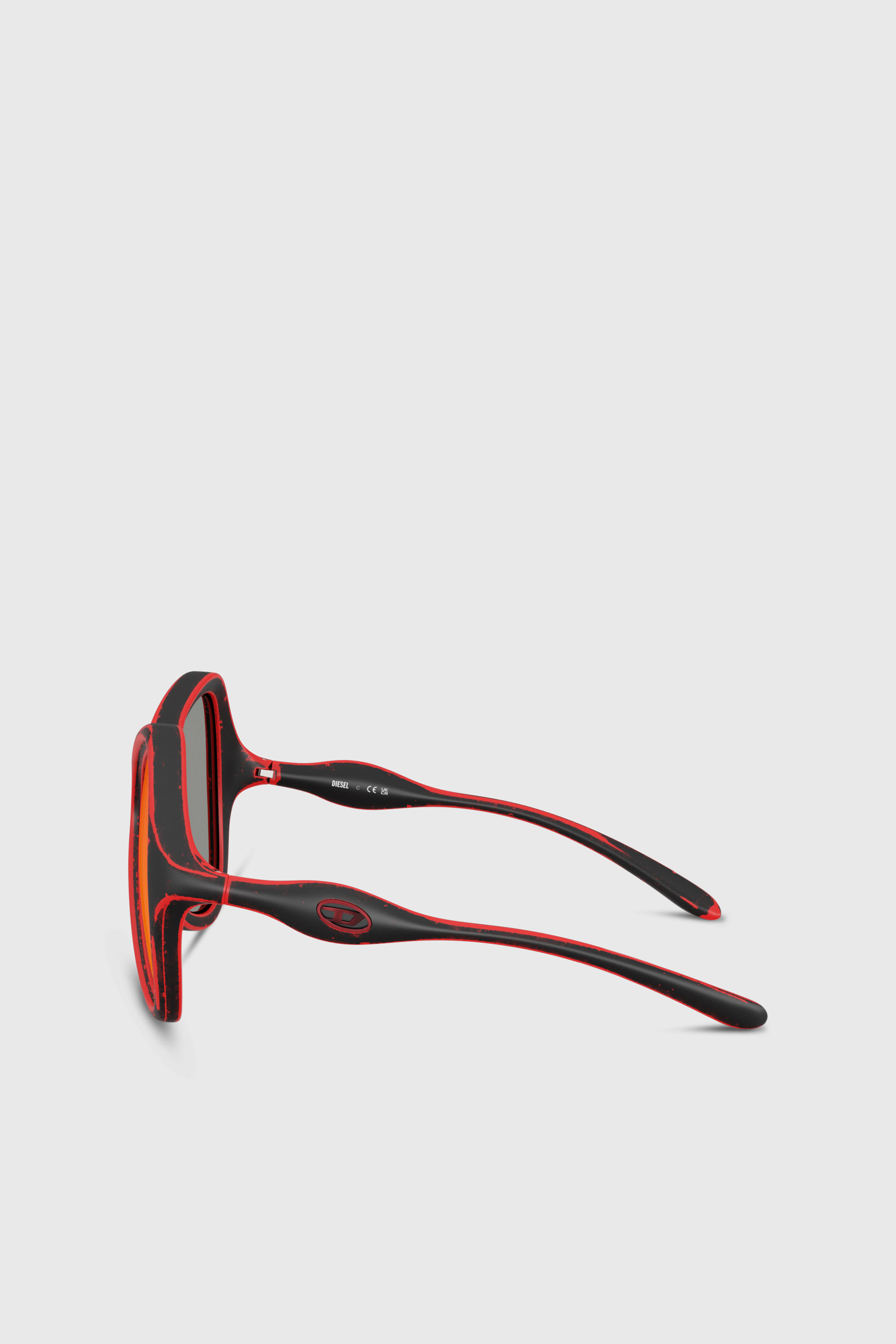 Diesel - 0DL3010U, Unisex's Cat-eye style sunglasses in ブラック/レッド - 2