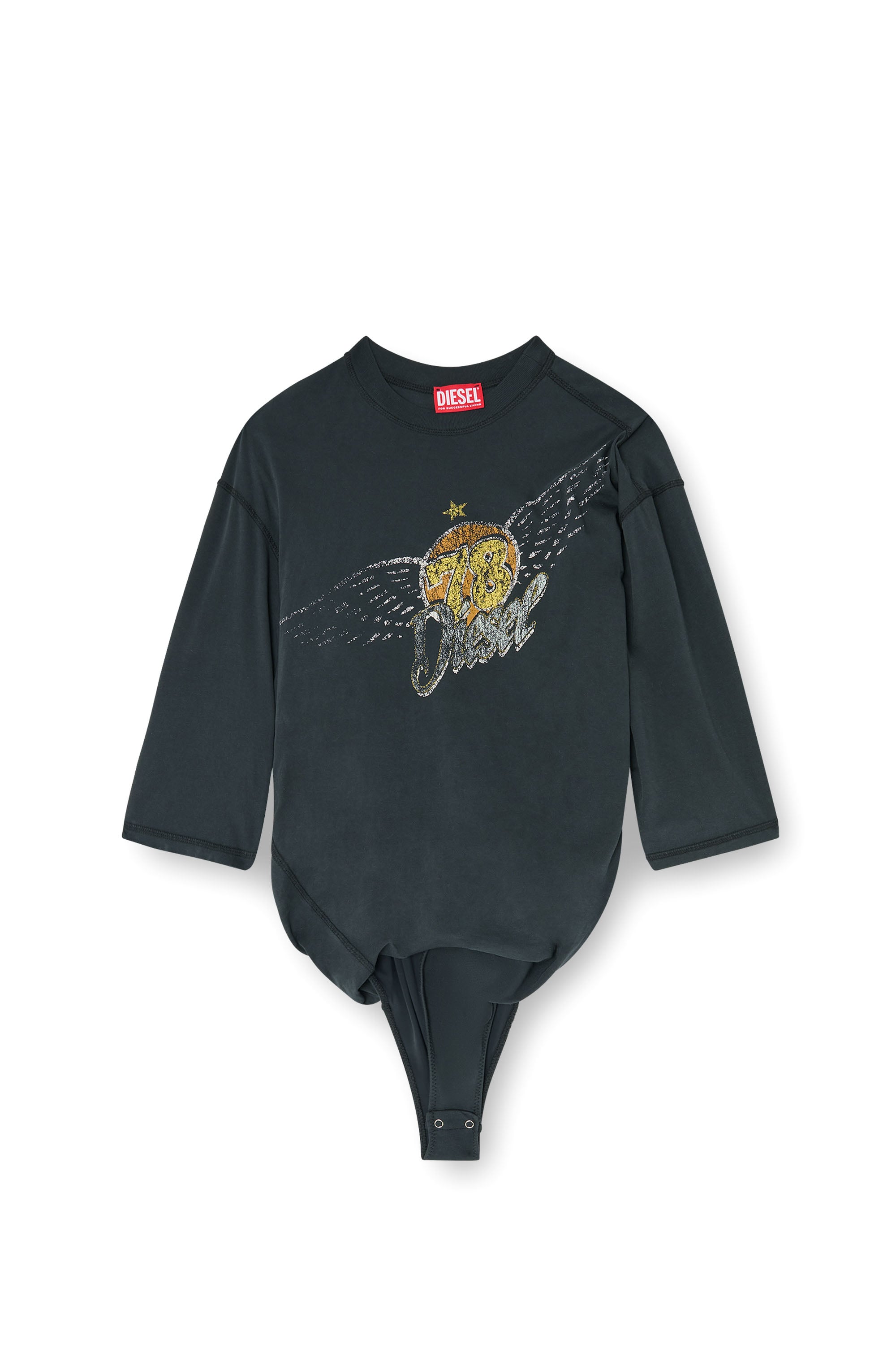 Diesel - T-MILLA-JER, Female's T-shirt bodysuit with concert graphics in ブラック - 3