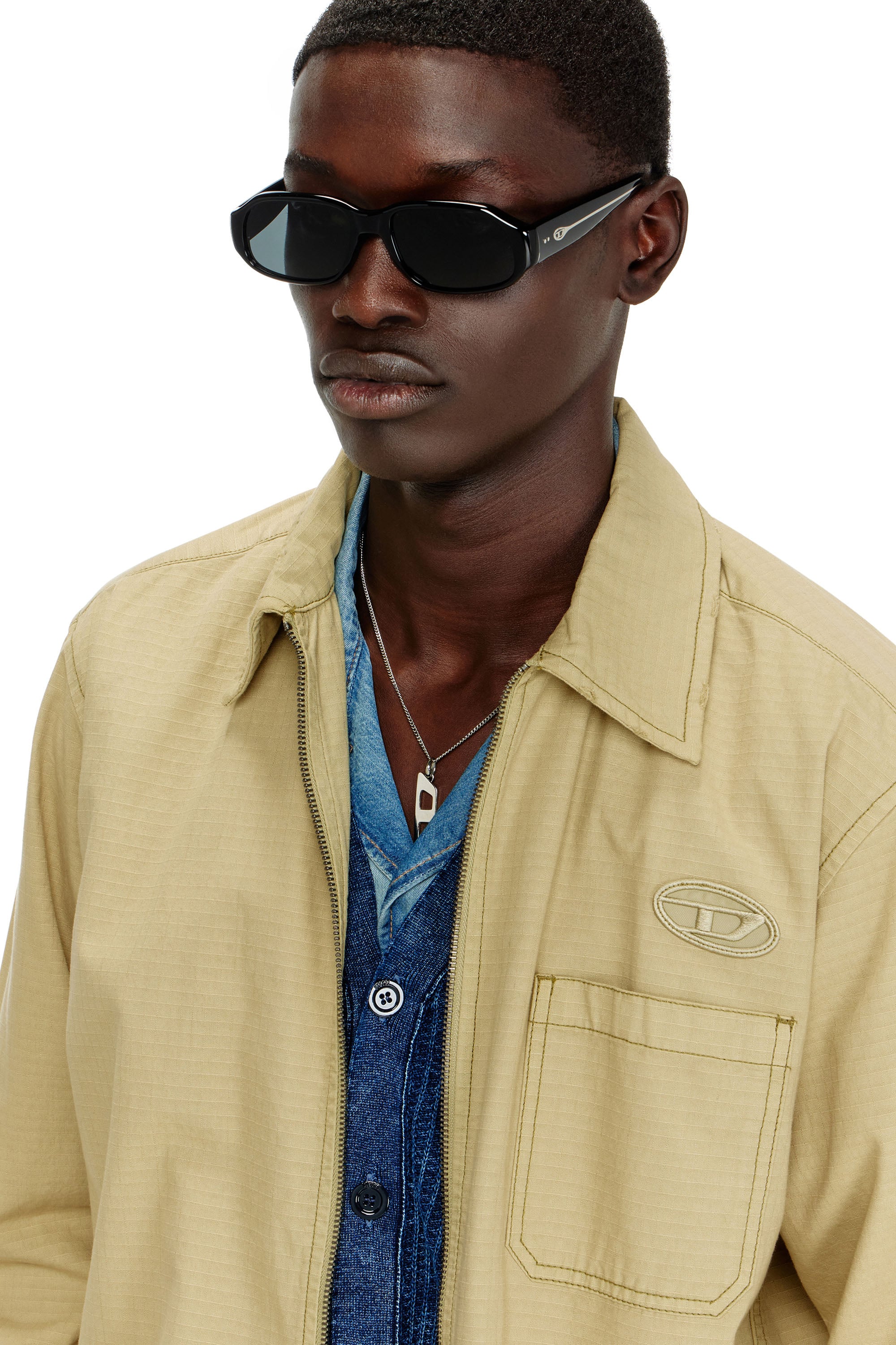 Diesel - 0DL2009U, Unisex's Rectangle sunglasses in ブラック - 1