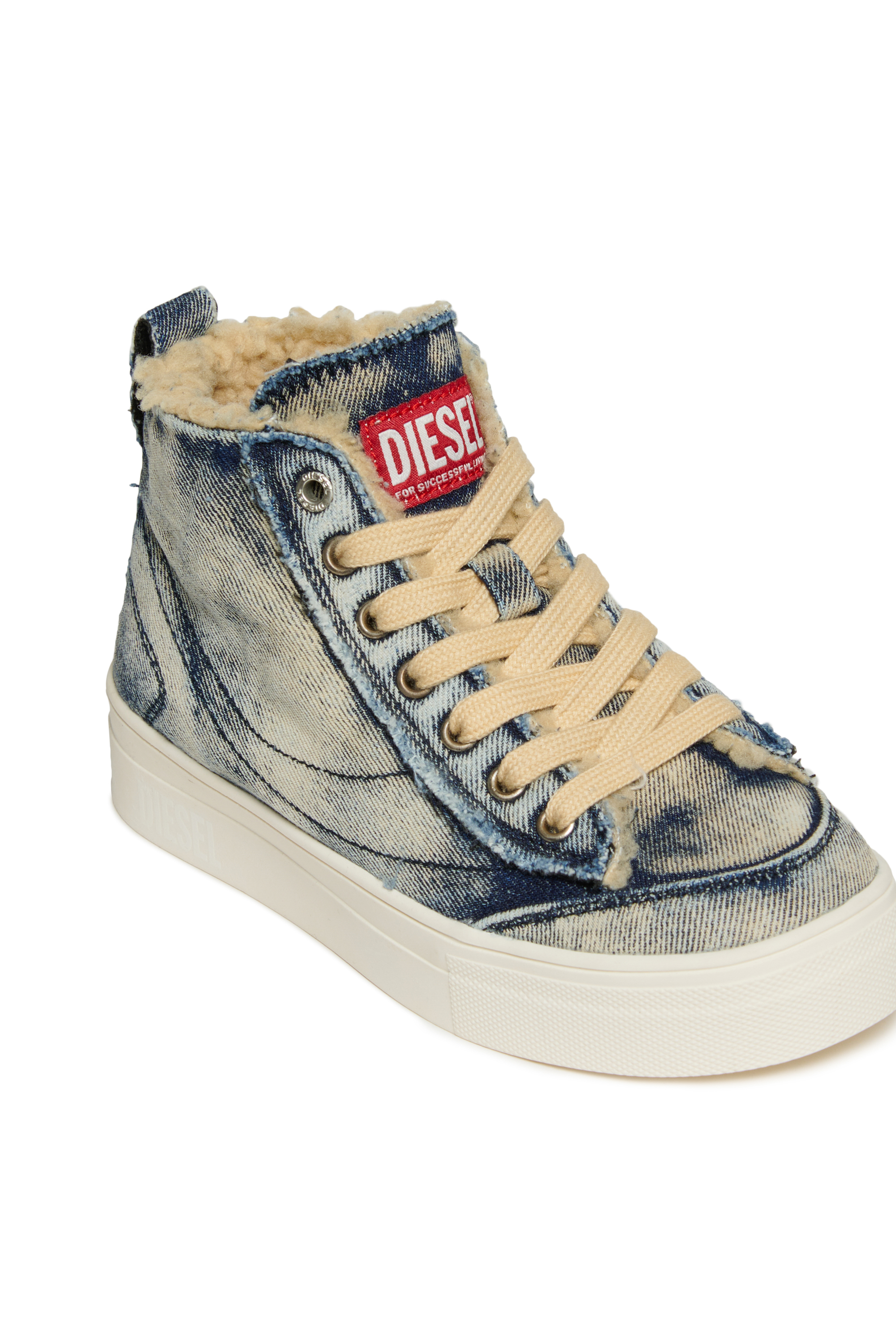Diesel - S-VANEELA MC, Unisex's ミッドカットスニーカー in ブルージーンズ - 4