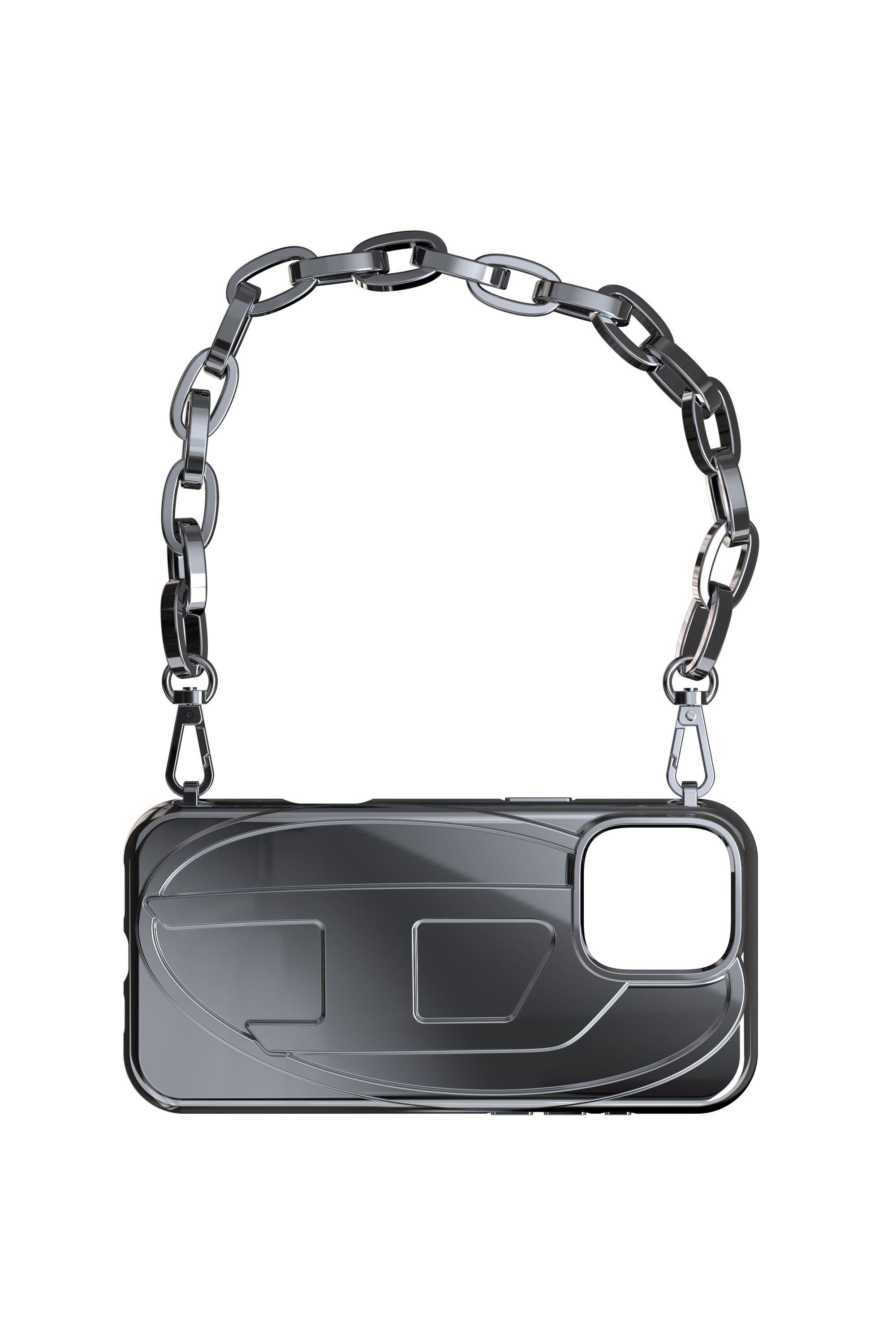 Diesel - 60260 MOULDED CASE, Unisex's Oval D Chain Case iPhone 16 Pro Max in シルバー - 5
