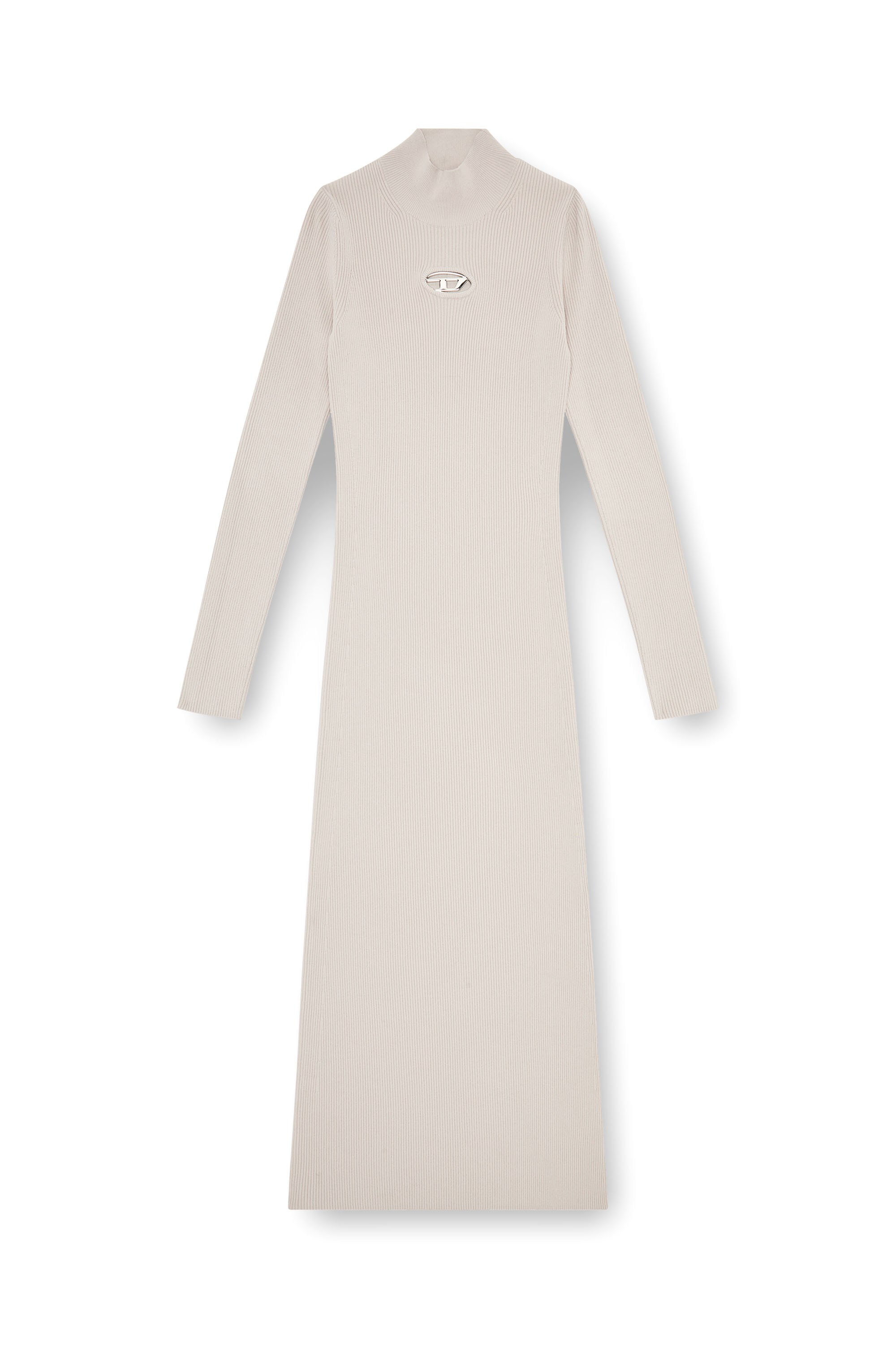 Diesel - M-ZARY-B, Female's Long dress in ribbed knit in ライトグレー - 3