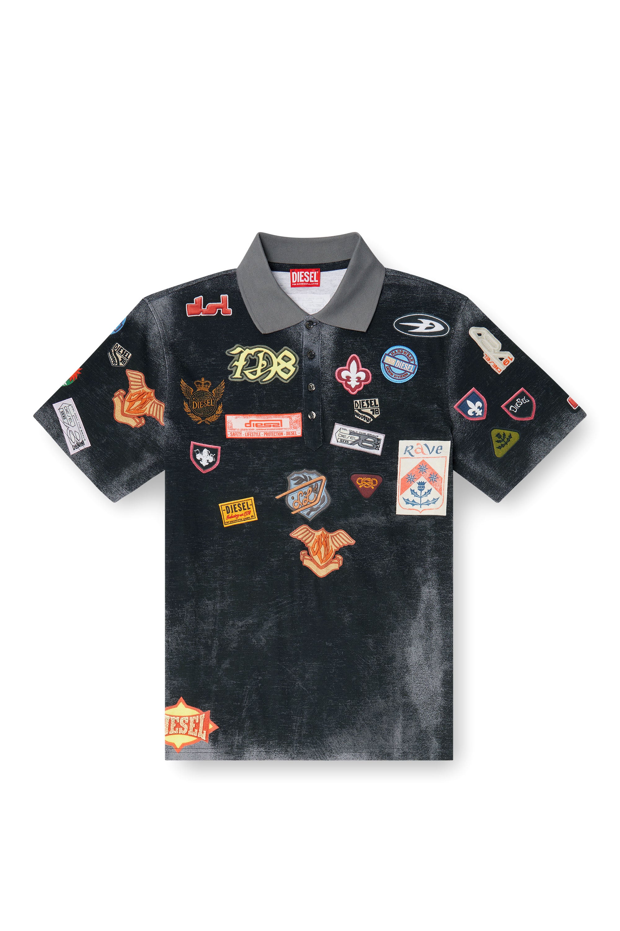 Diesel - T-REJUST-PATCHES, Male's ポロシャツ in ブラック - 2