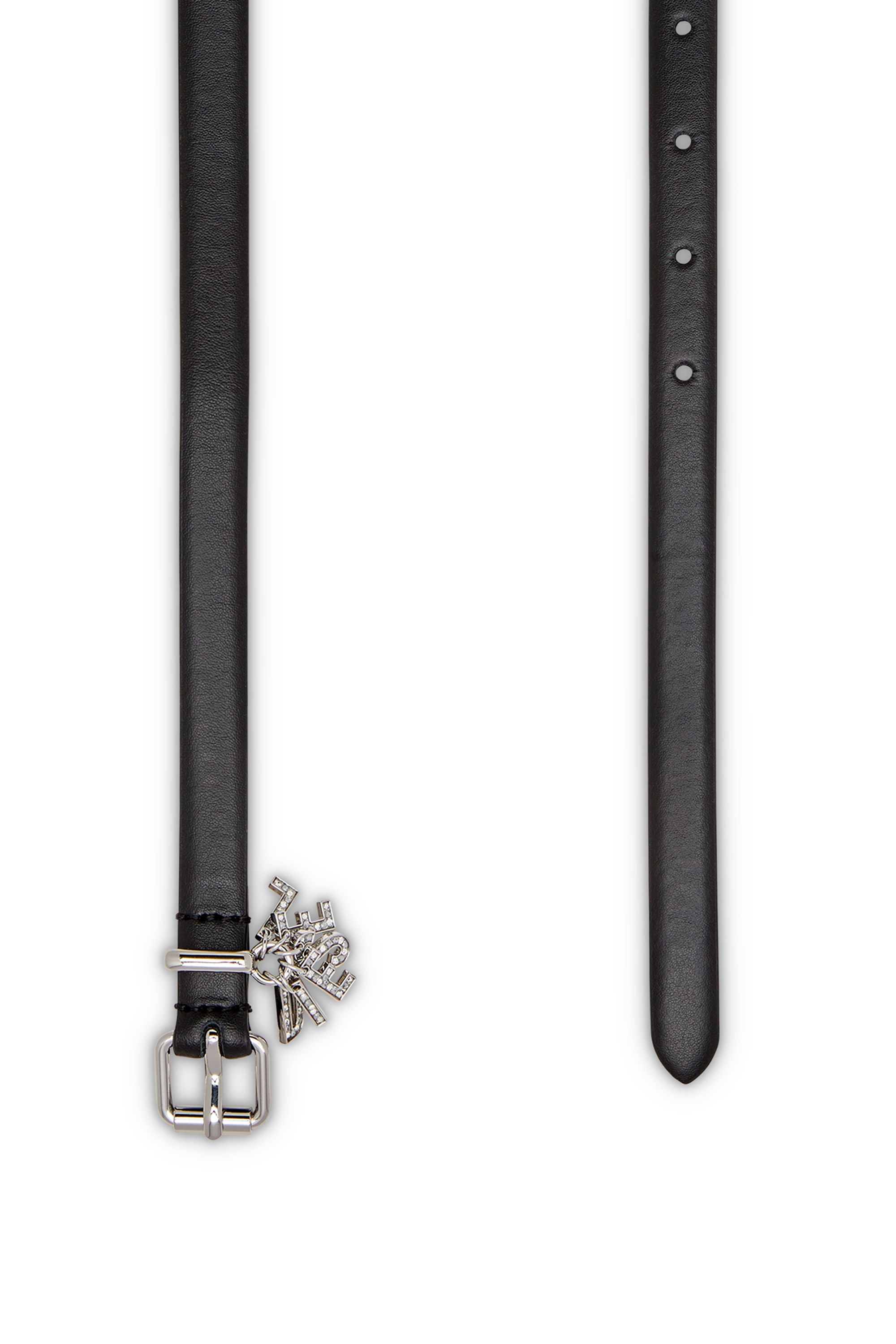 Diesel - B-CHARM-LOOP, Female's Nappa leather belt with logo charms in ブラック - 2