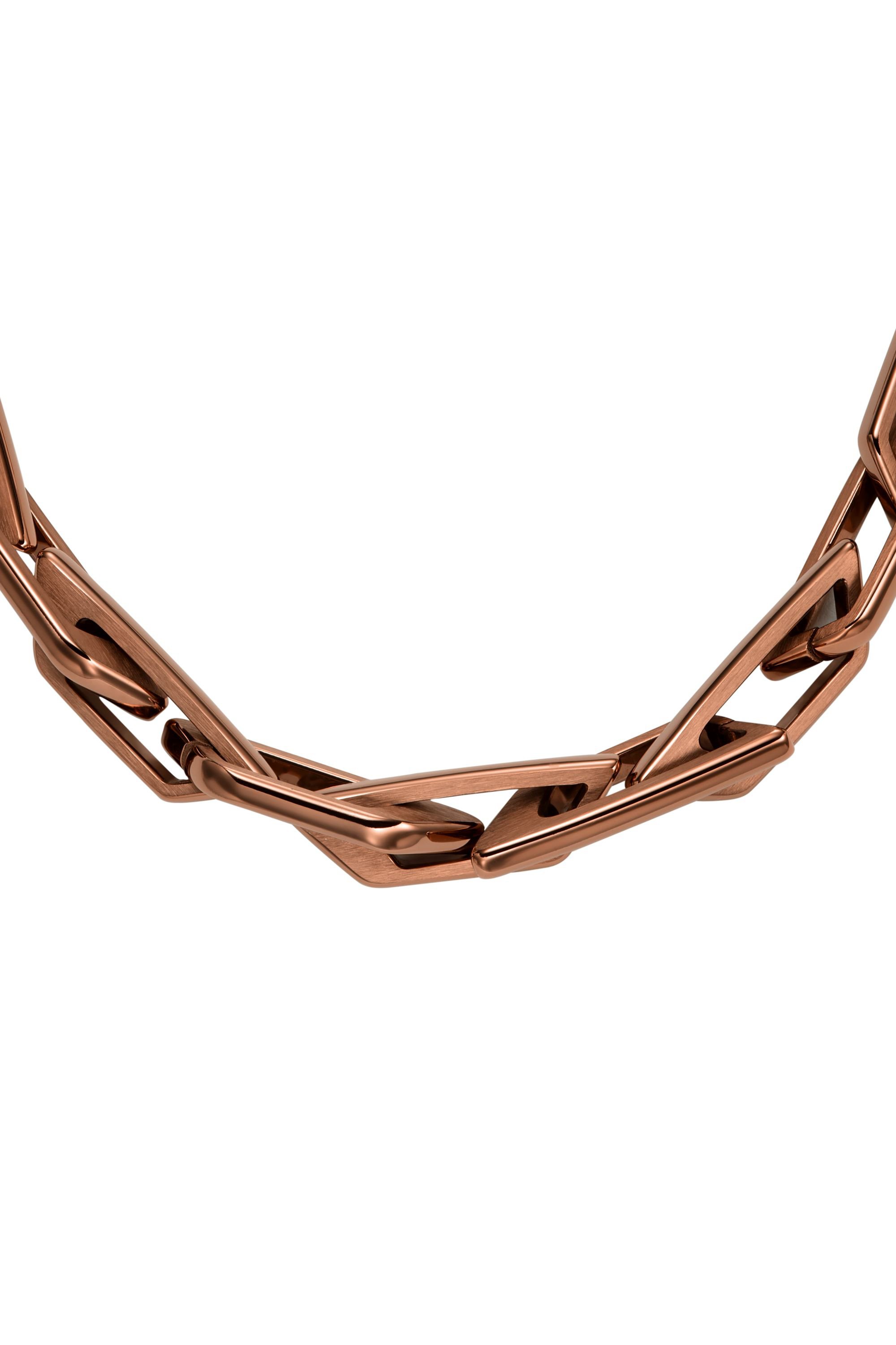 Diesel - DX1646200 JEWELLERY, Unisex's Stainless steel chain necklace in ブロンズ - 2