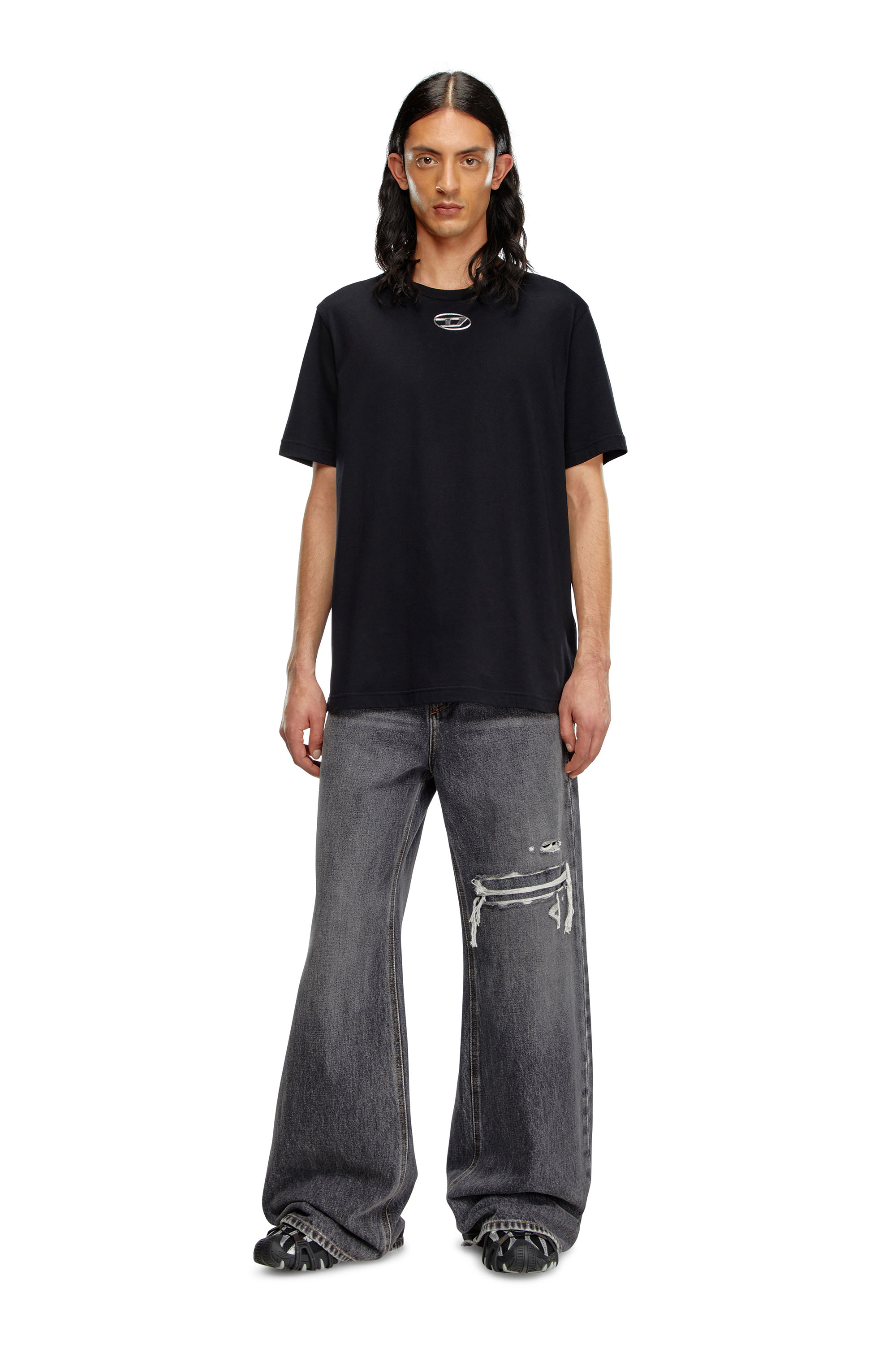 Diesel - T-JUST-OD, Male's TシャツロゴオーバルD in ブラック - 1