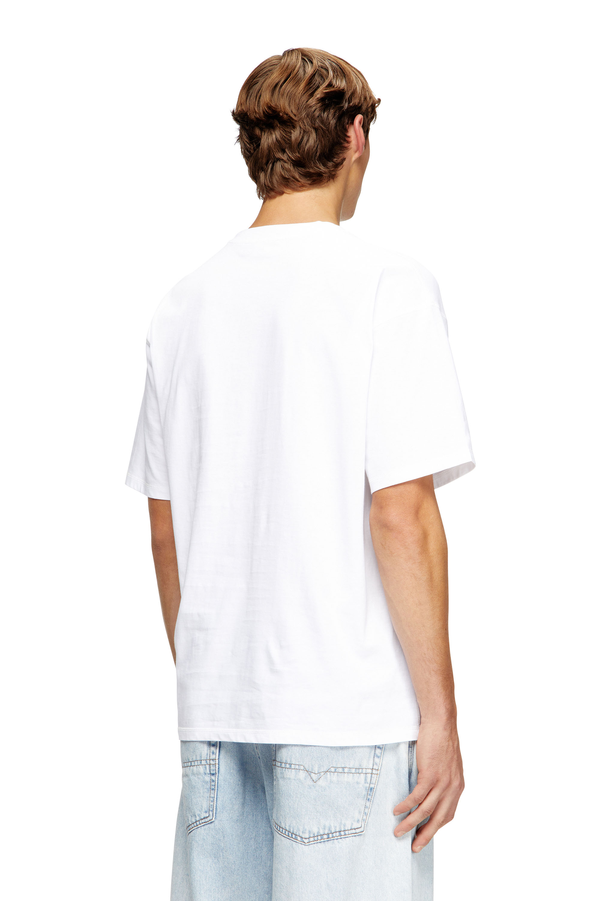 Diesel - T-LUCIEN-IHBI, Male's Relaxed T-shirt in organic cotton in ホワイト - 4