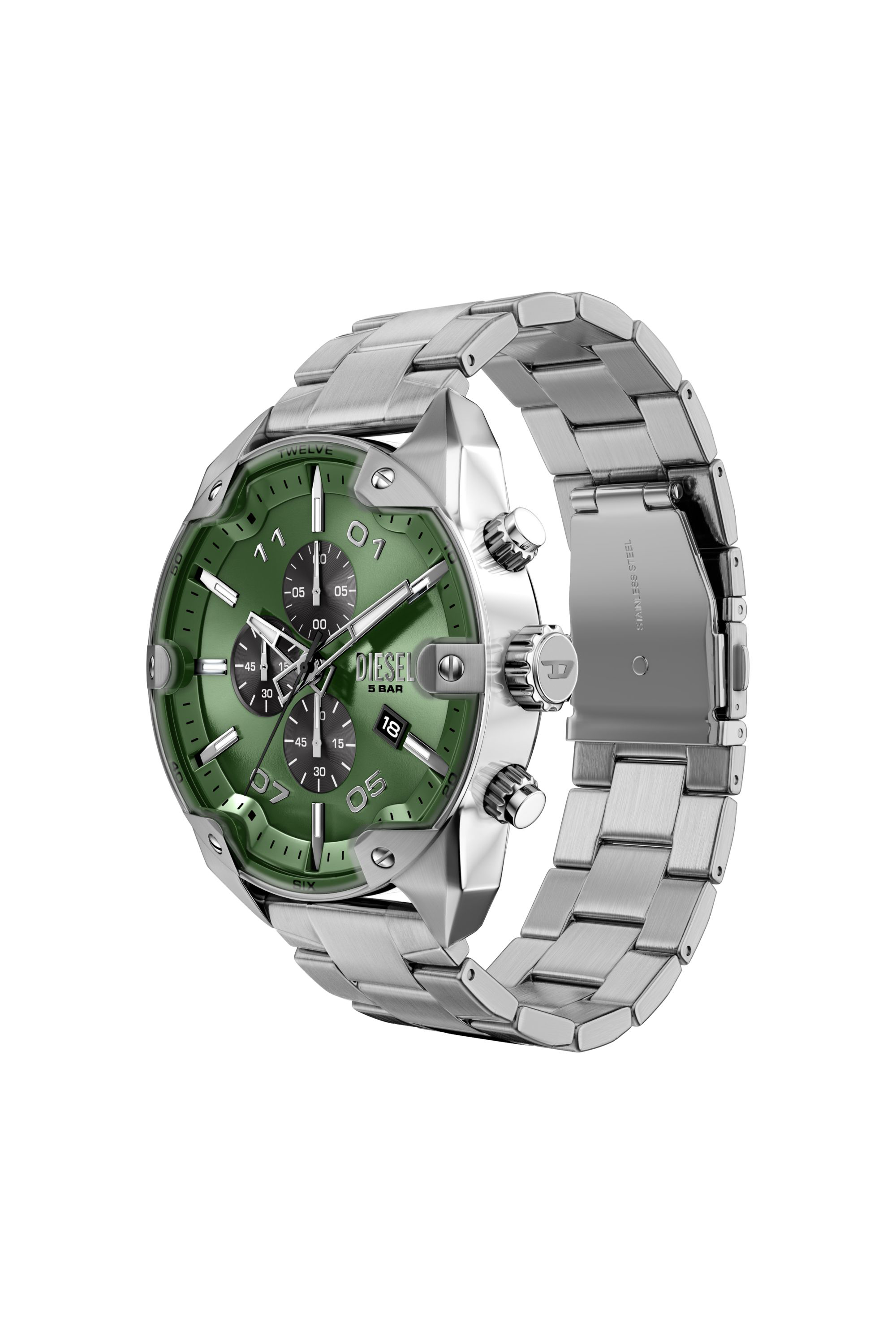 Diesel - DZ4712 WATCH, Male's Spiked stainless steel watch in シルバー - 4