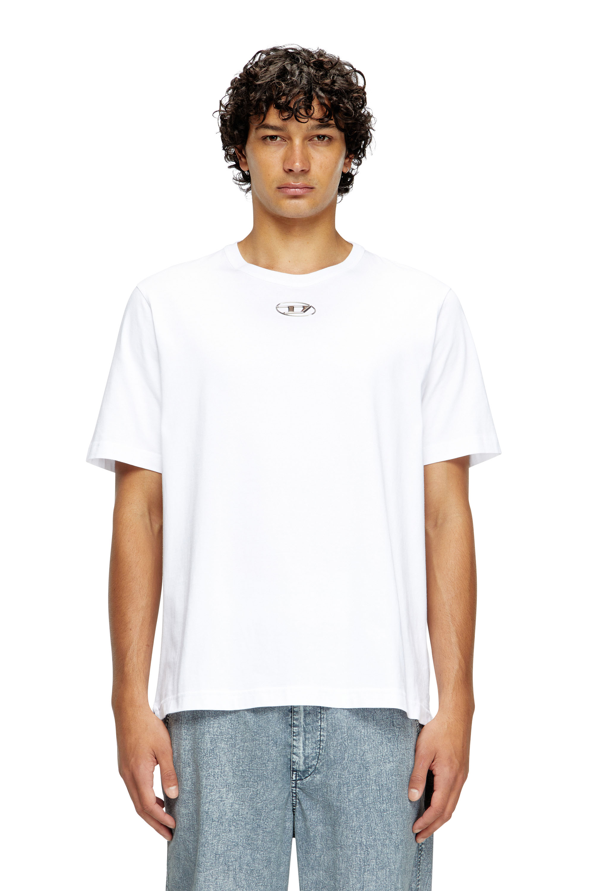 Diesel - T-JUST-OD, Male's TシャツロゴオーバルD in ホワイト - 1