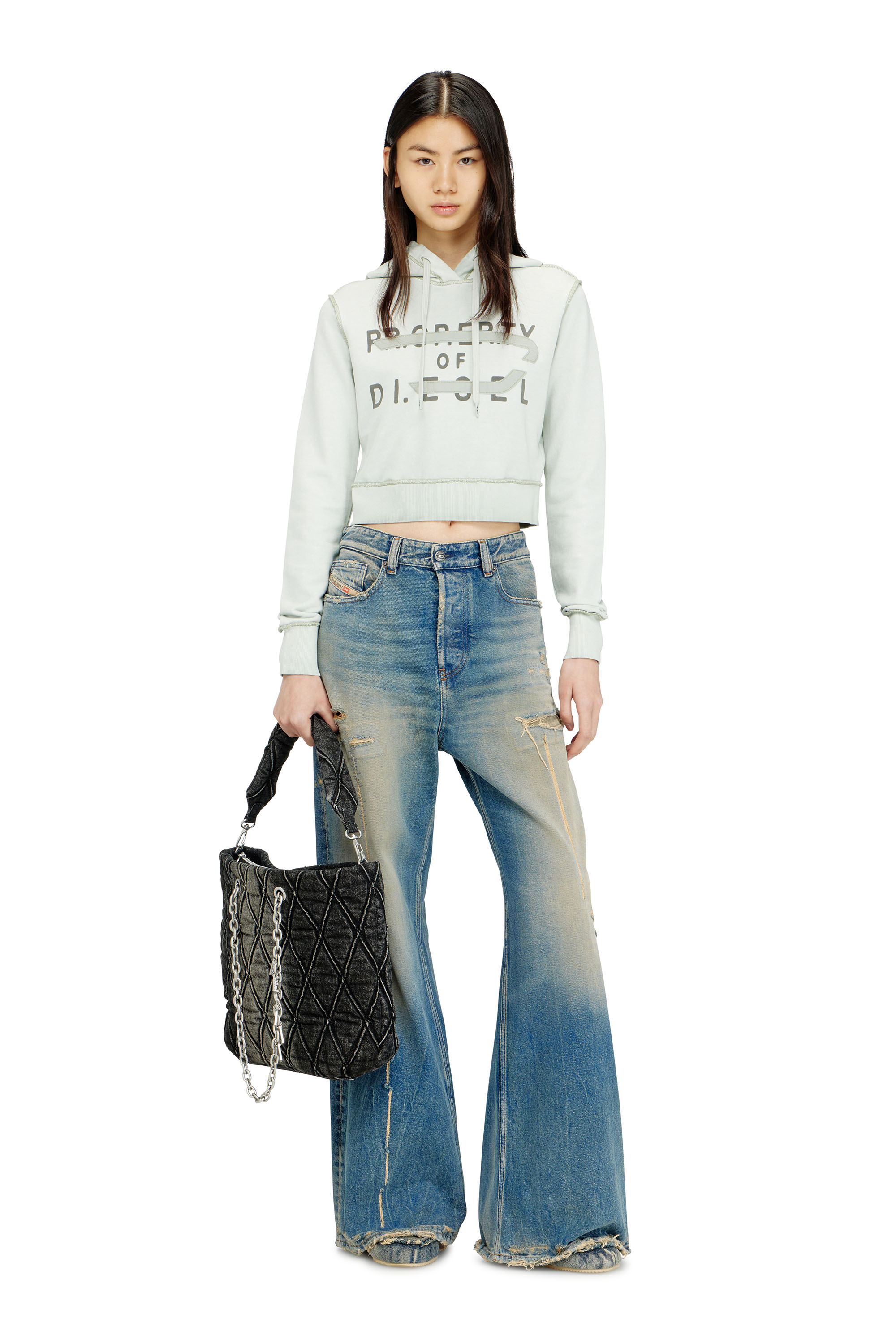 Diesel - F-SLIMMY-HOOD-S1, Female's プルオーバーパーカー in アジュール - 1