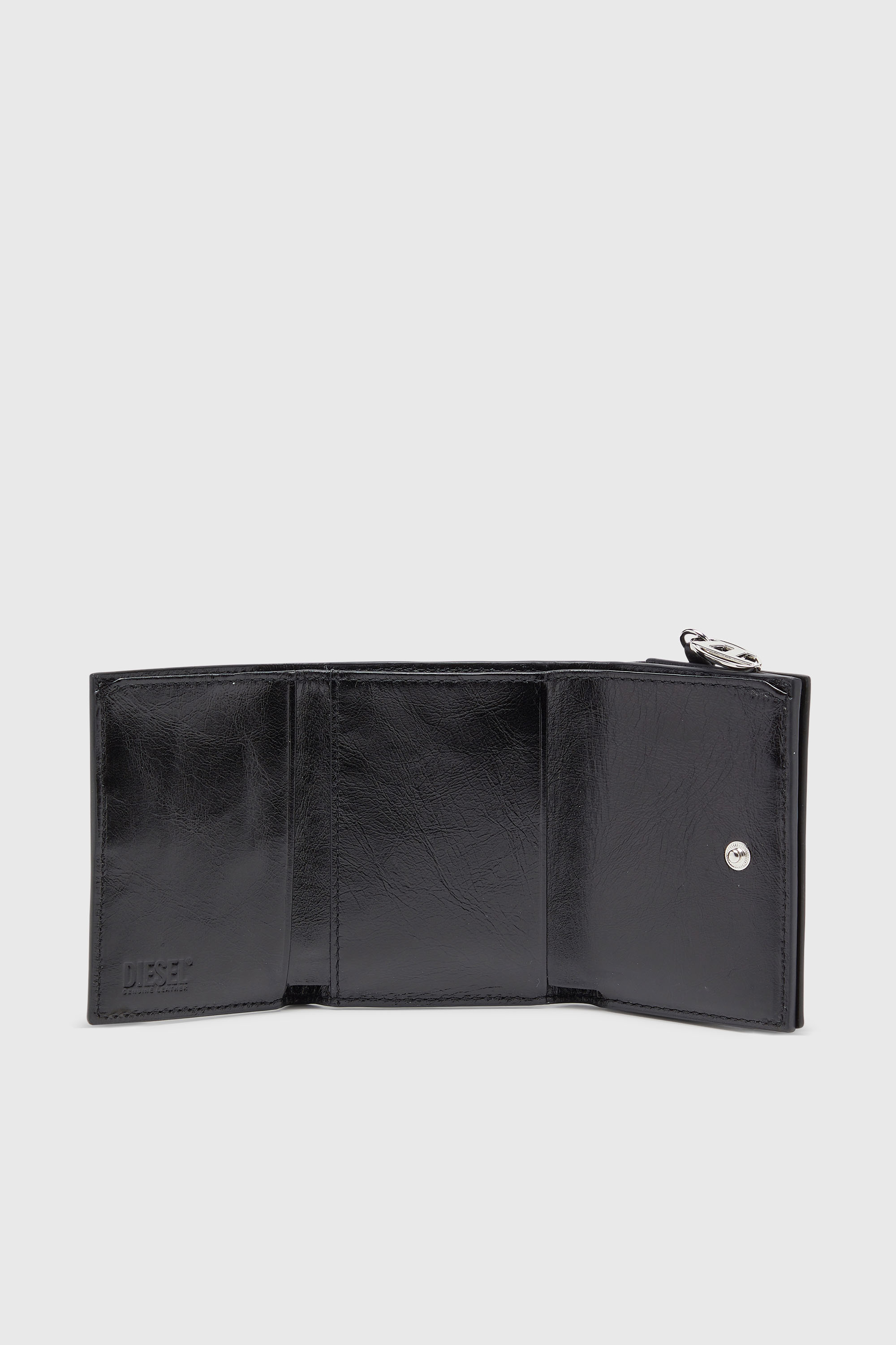 Diesel - OVAL-D TRI FOLD ZIP COIN XS II, Female's 三つ折りウォレット in ブラック - 3