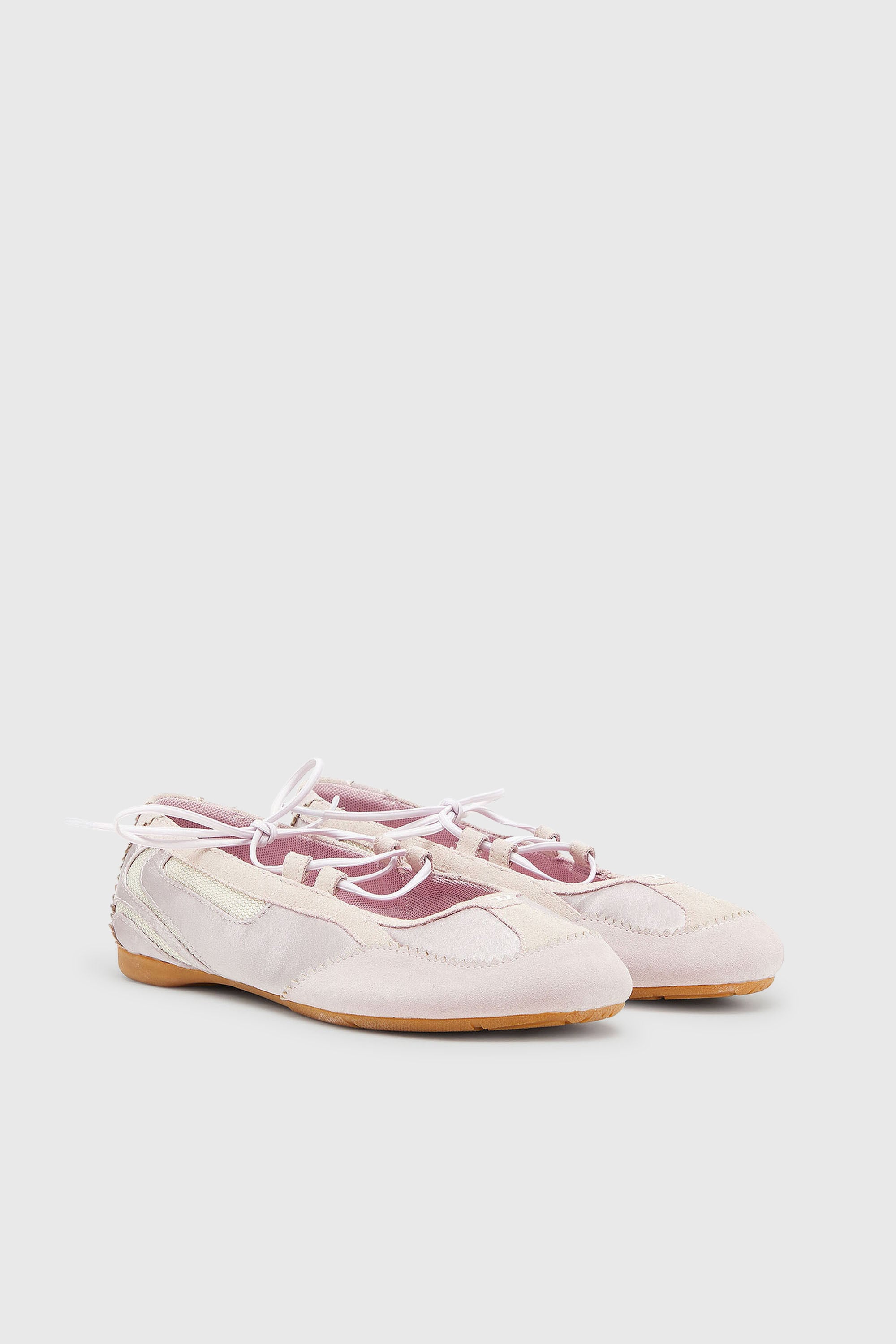 Diesel - D-MILE BALLERINA LACE UP II W, Female's バレエスニーカー in ピンク / ホワイト - 2