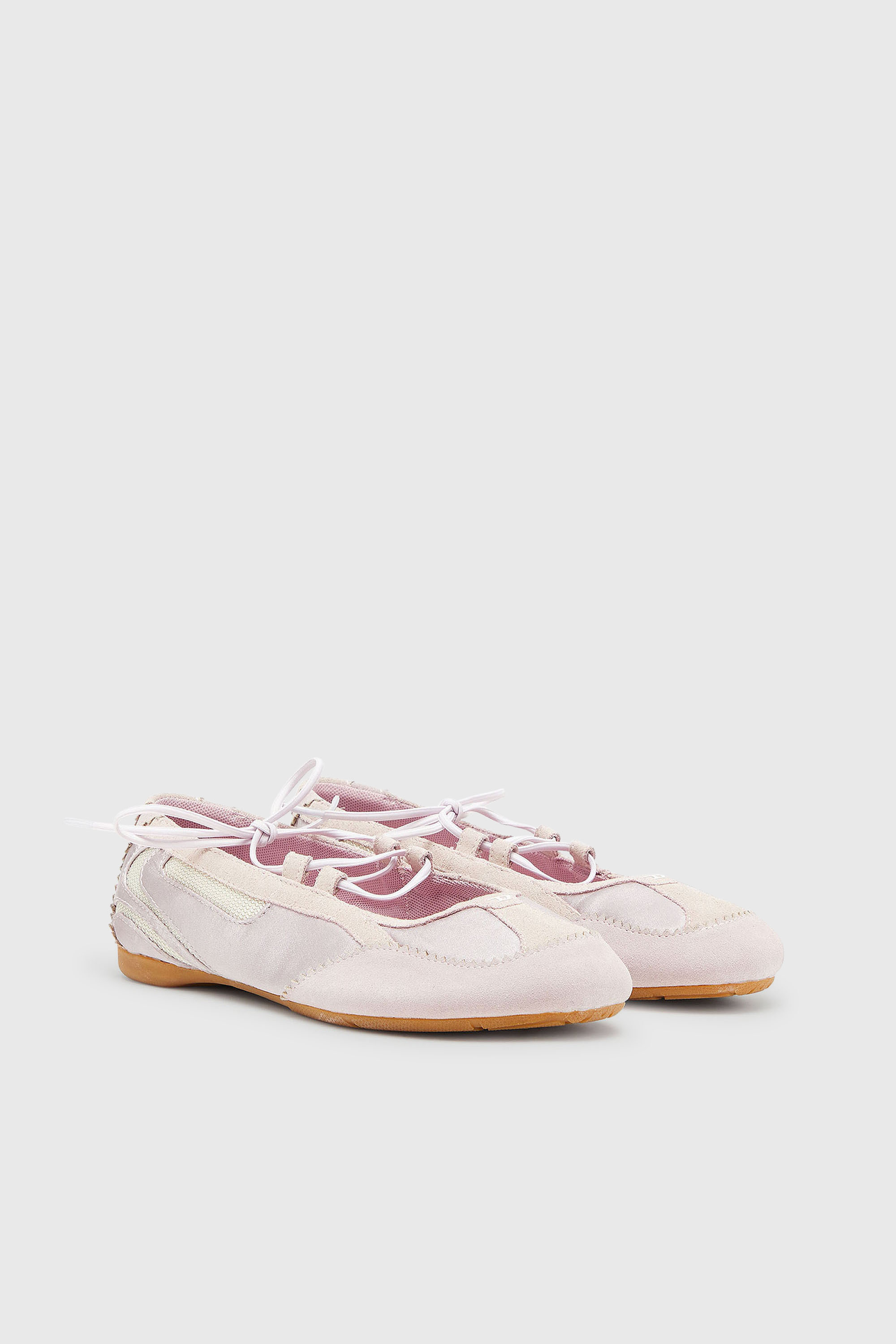 Diesel - D-MILE BALLERINA LACE UP II W, Female's バレエスニーカー in ピンク / ホワイト - 2
