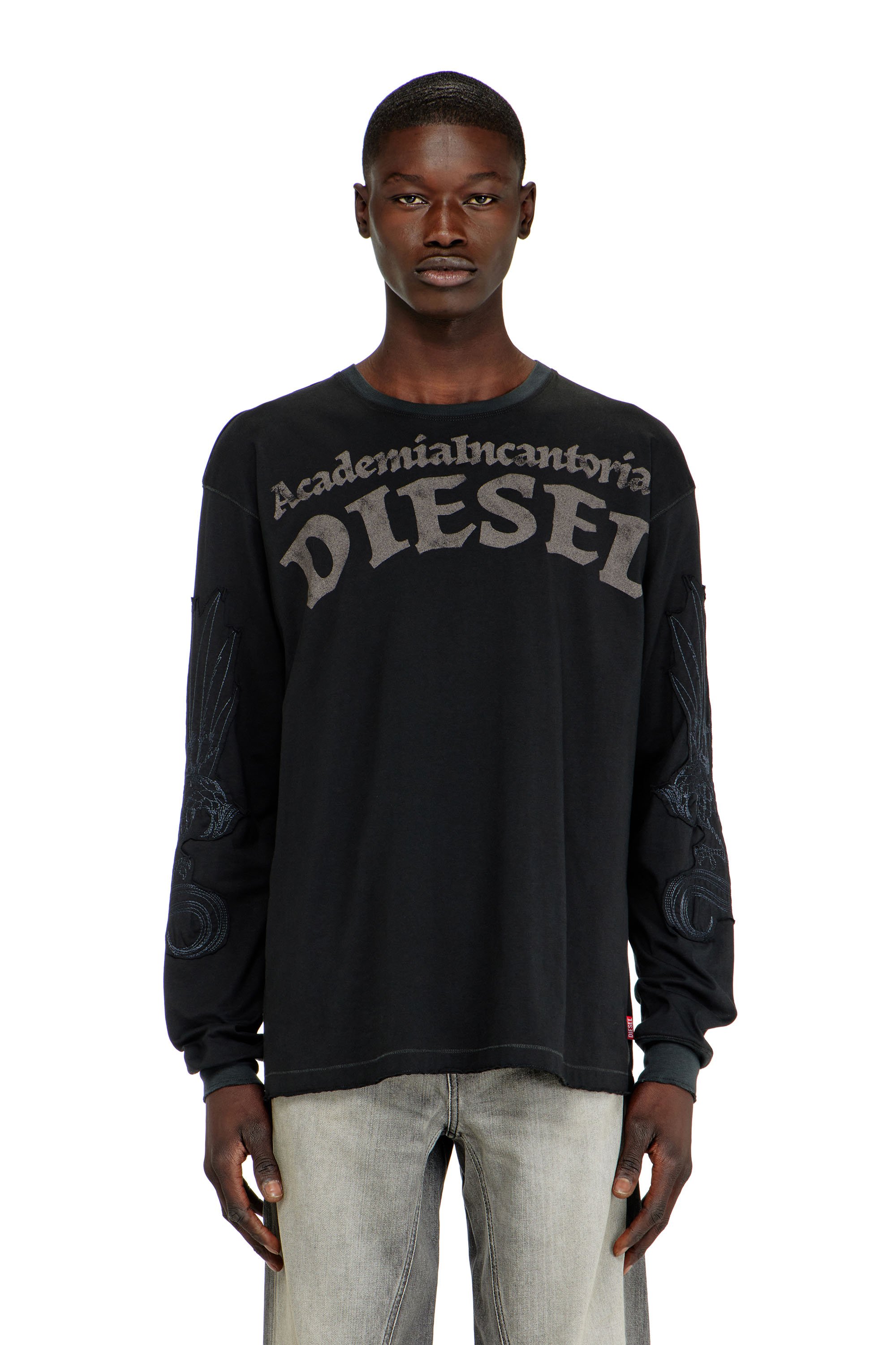Diesel - T-NORM-LS-AA3, Male's 長袖Tシャツ in ブラック - 1