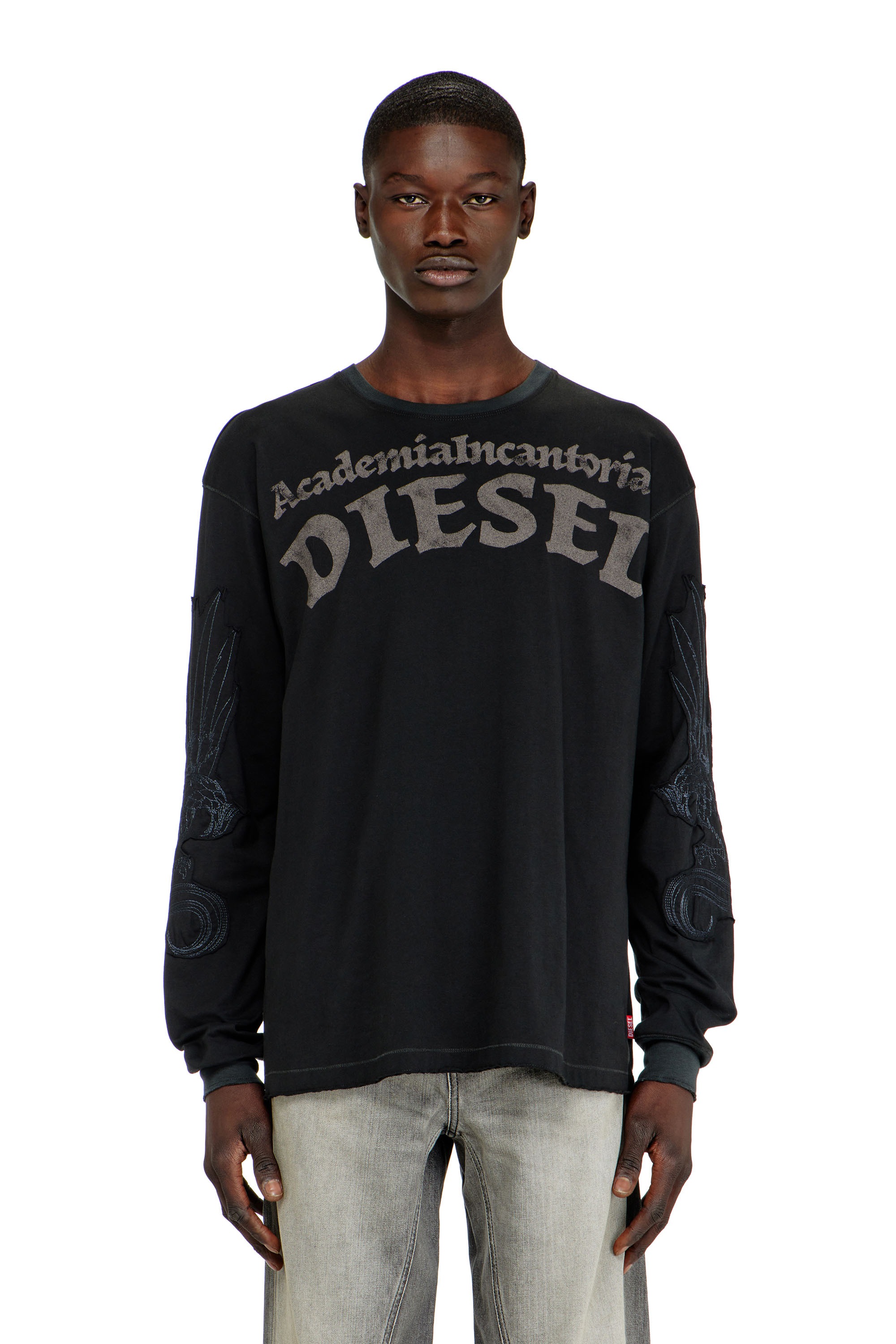 Diesel - T-NORM-LS-AA3, Male's 長袖Tシャツ in ブラック - 3
