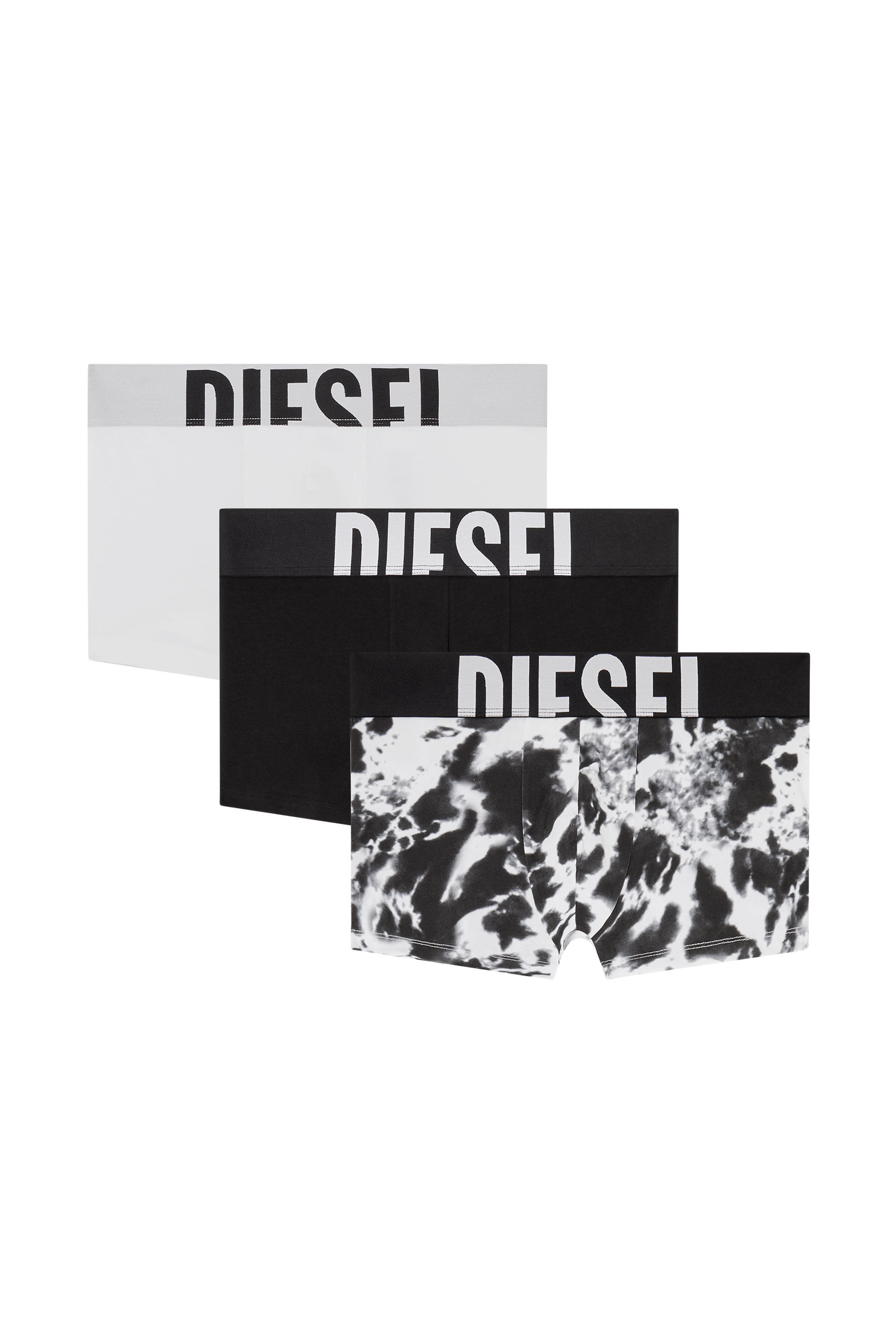 Diesel - UMBX-DAMIENTHREEPACK-5.5EL, Male's ボクサーパンツ 3枚パック in ブラック/ホワイト - 4