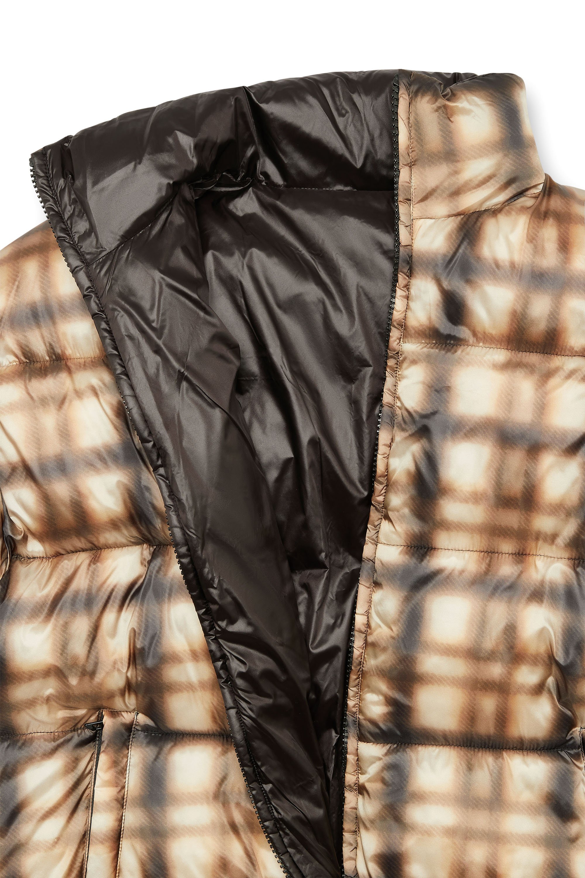 Diesel - W-BOURBON-ENBM, Male's パファージャケット in ブラック/ベージュ - 3