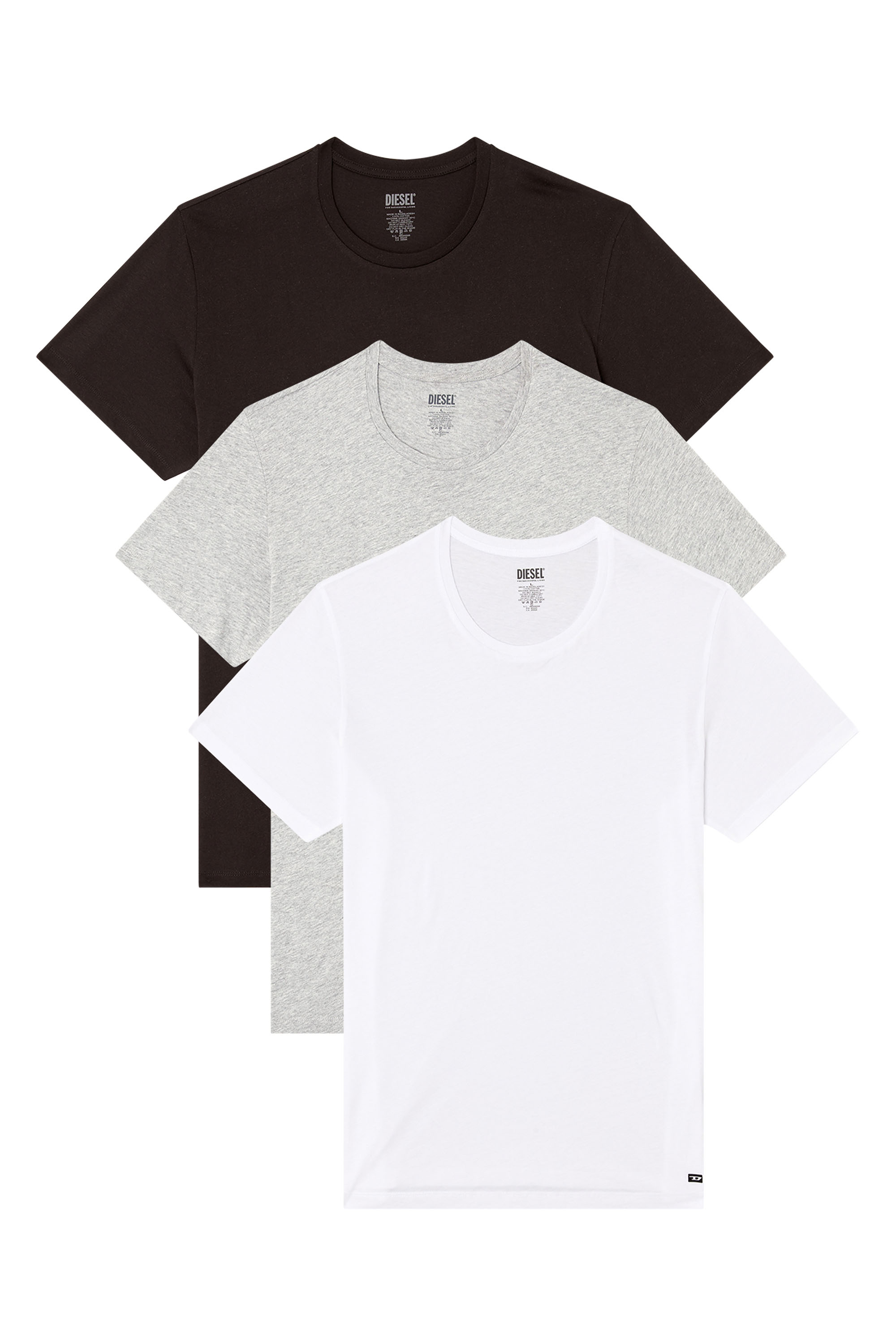 Diesel - RANDAL-D-BOX-3PACK, Male's Three-pack of T-shirts in グレー/ブラック - 1
