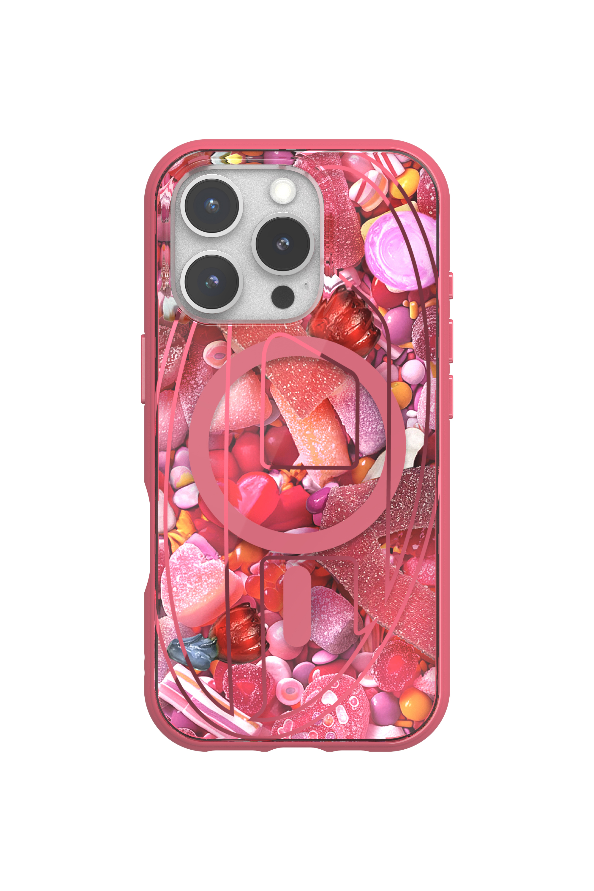 Diesel - 60250 AOP CASE, Unisex's Oval D Case with Magsafe iPhone 16 Pro in ピンク / ホワイト - 4